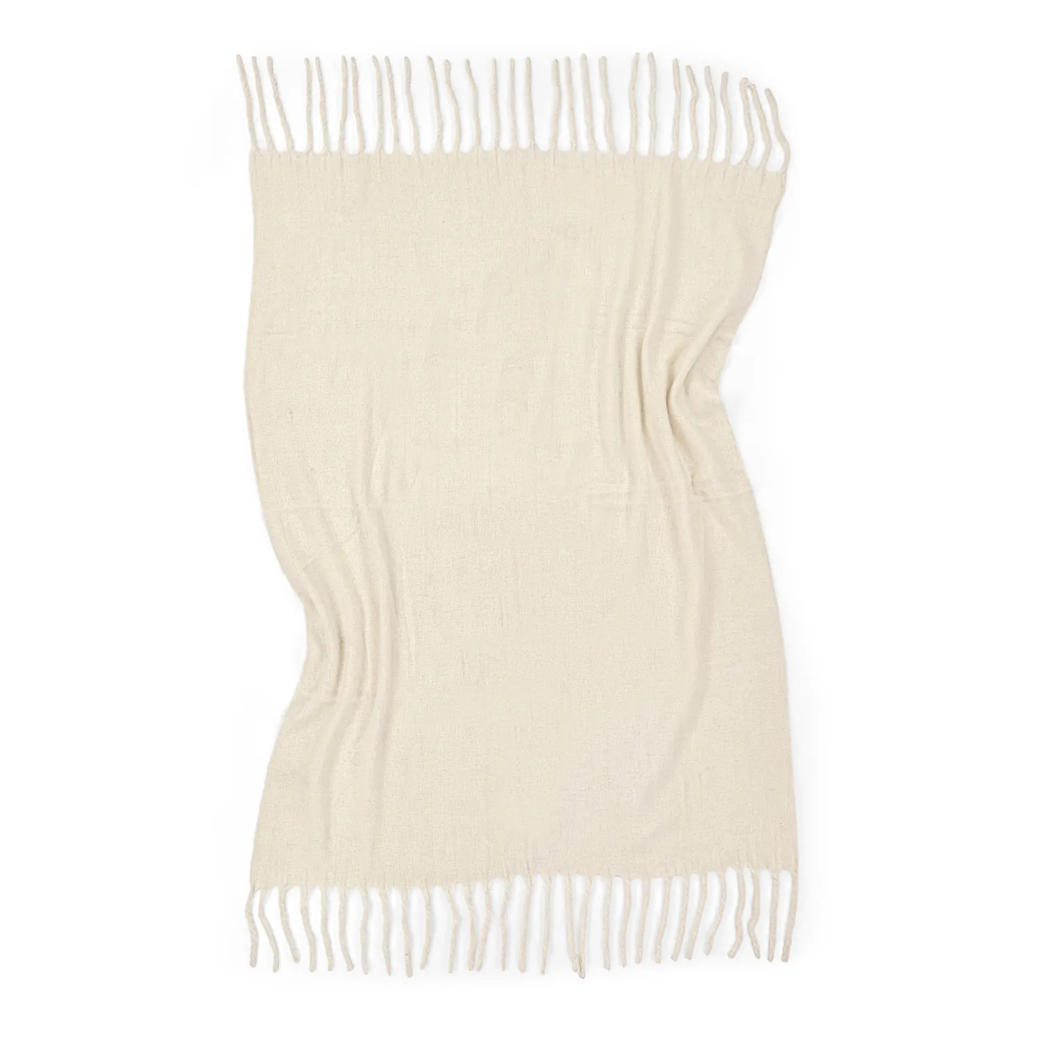 Plaid en mélange de laine - Samantha (blanc cassé)
