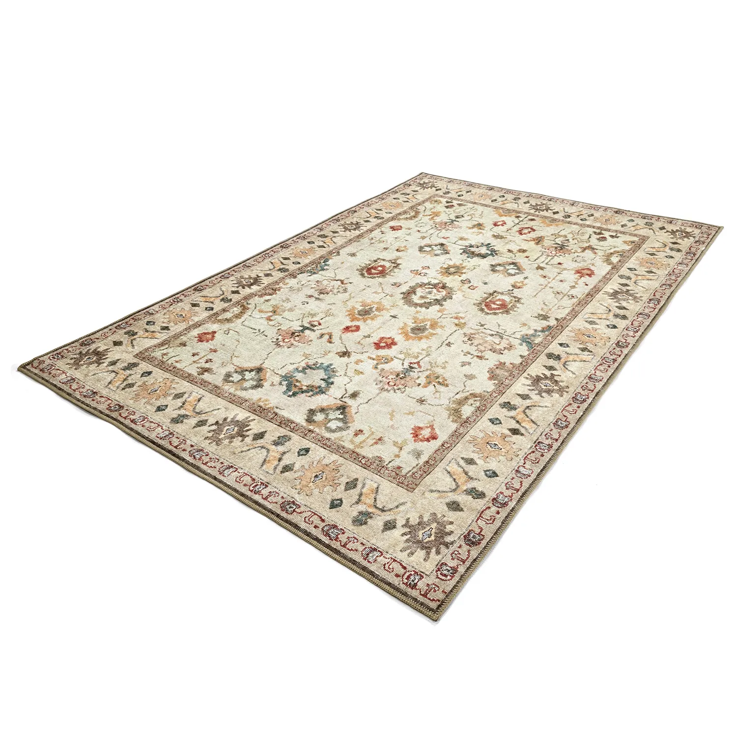 Tapis tissé à plat - Adira (gris/rose)
