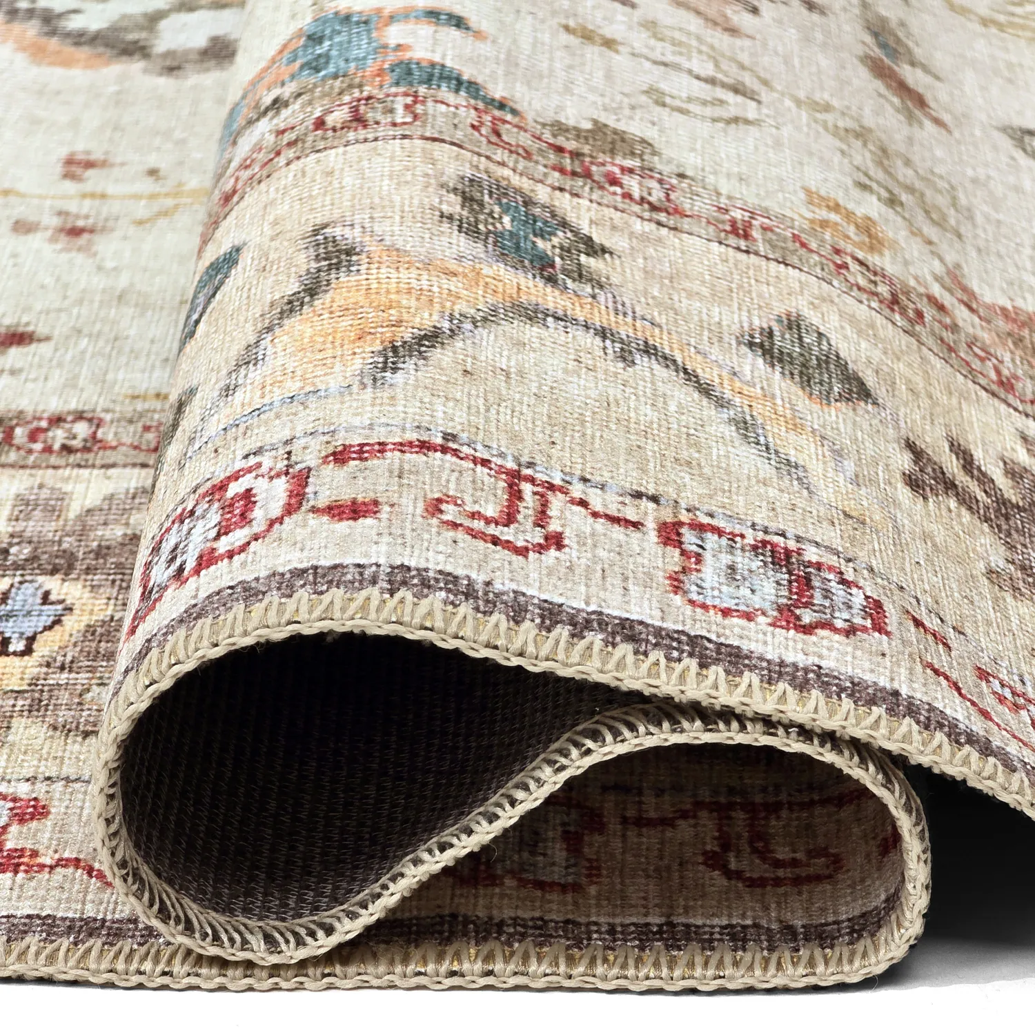 Tapis tissé à plat - Adira (gris/rose)