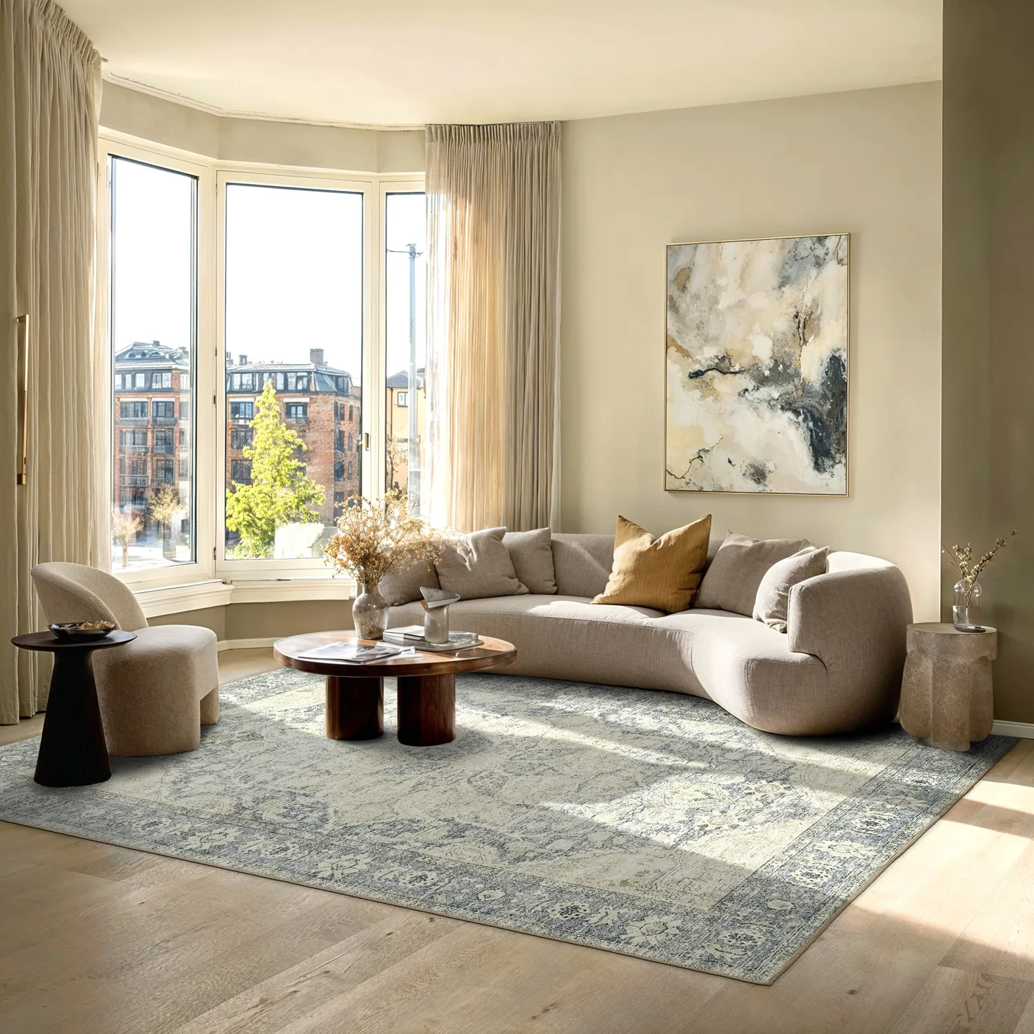 Tapis tissé à plat - Alvand (gris)