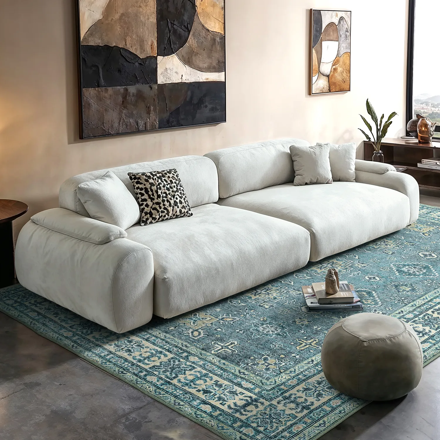 Tapis tissé à plat - Benaluna (bleu/vert)