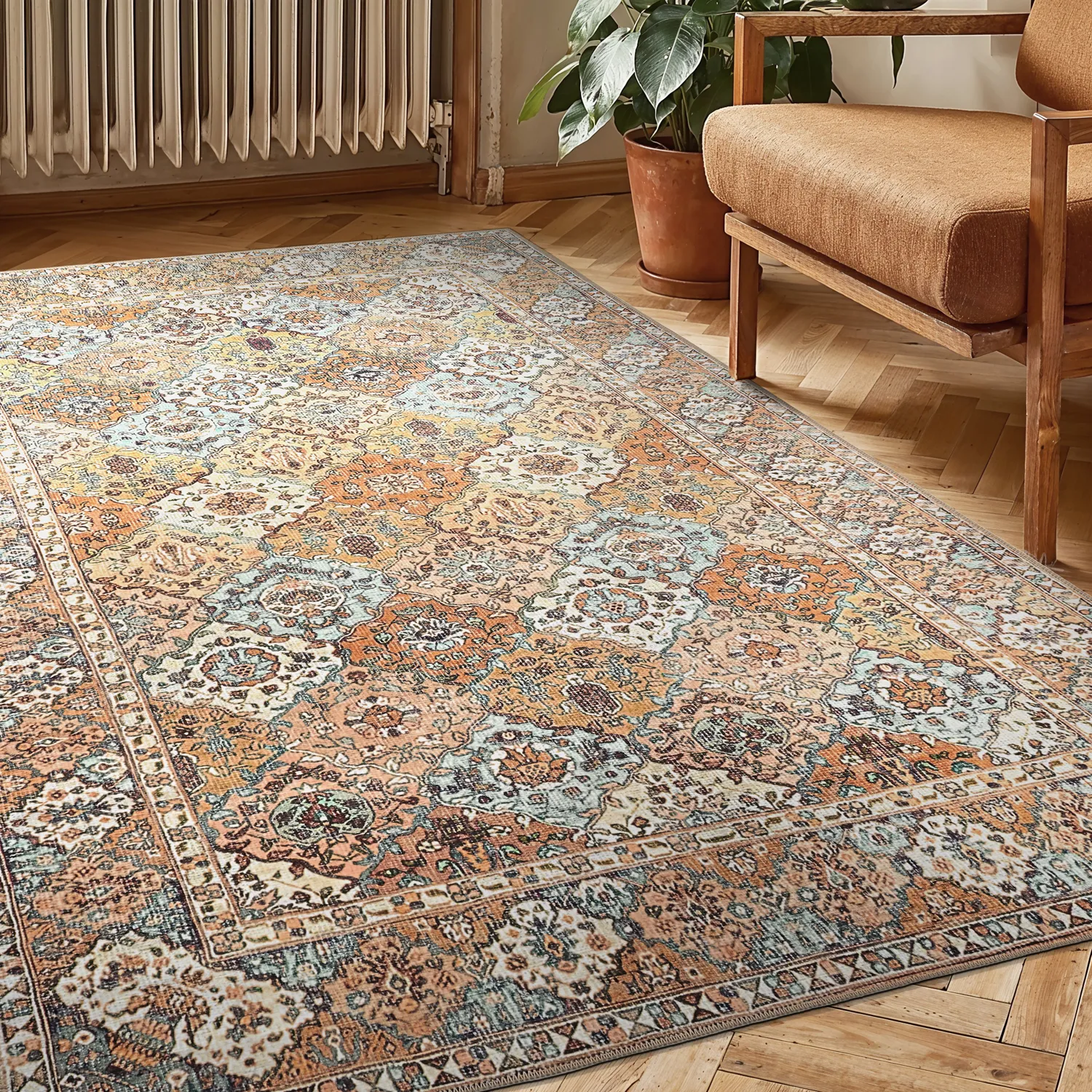 Tapis tissé à plat - Berelina (beige/multi)
