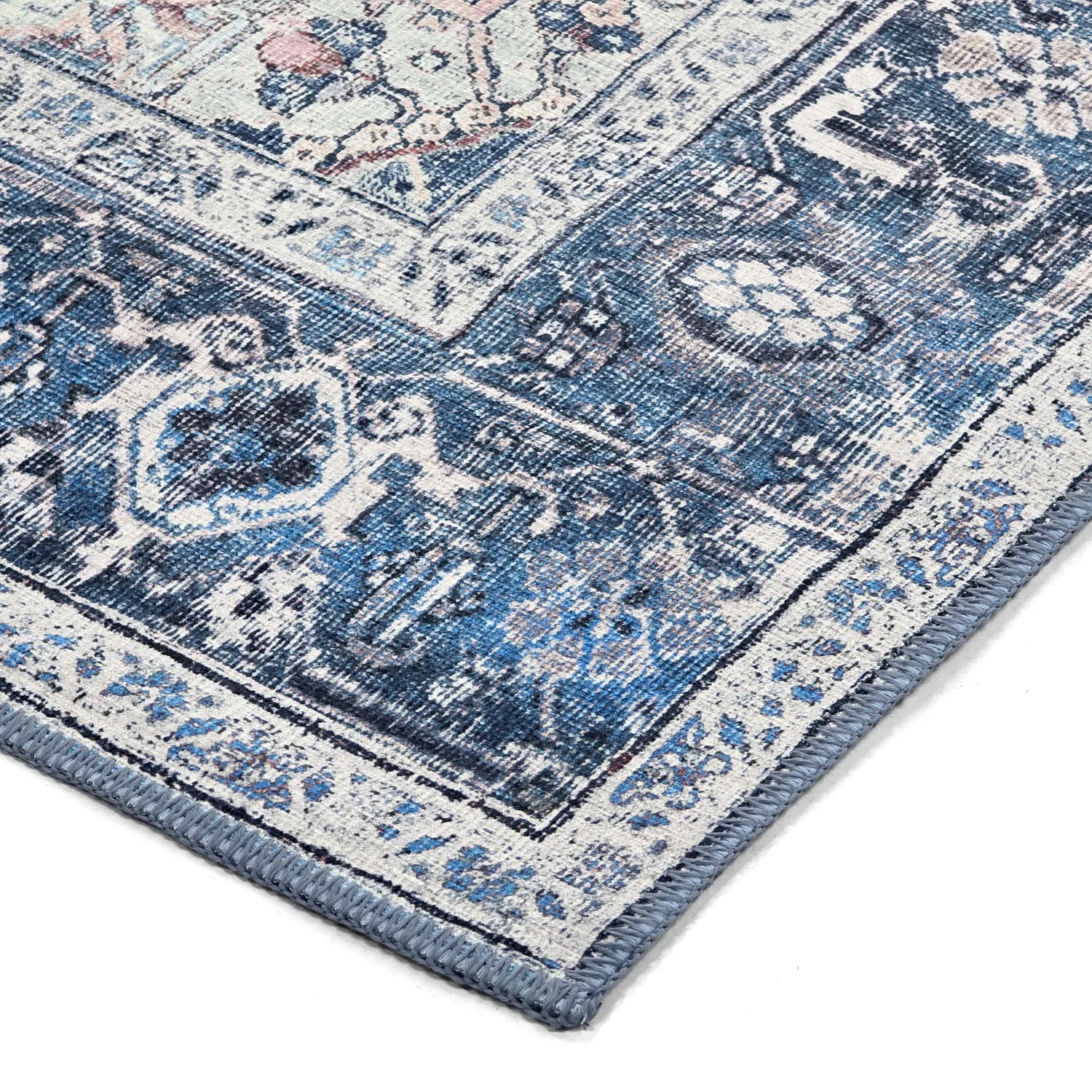 Tapis tissé à plat - Birjand (bleu)