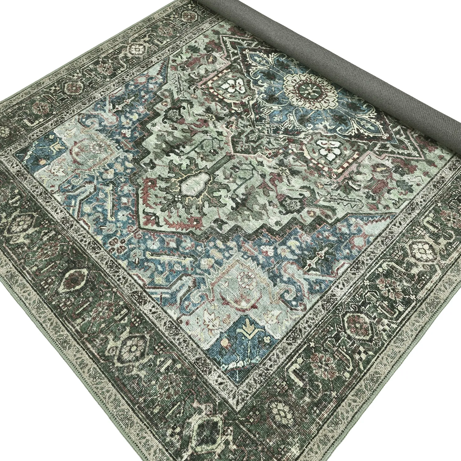 Tapis tissé à plat - Birjand (vert)