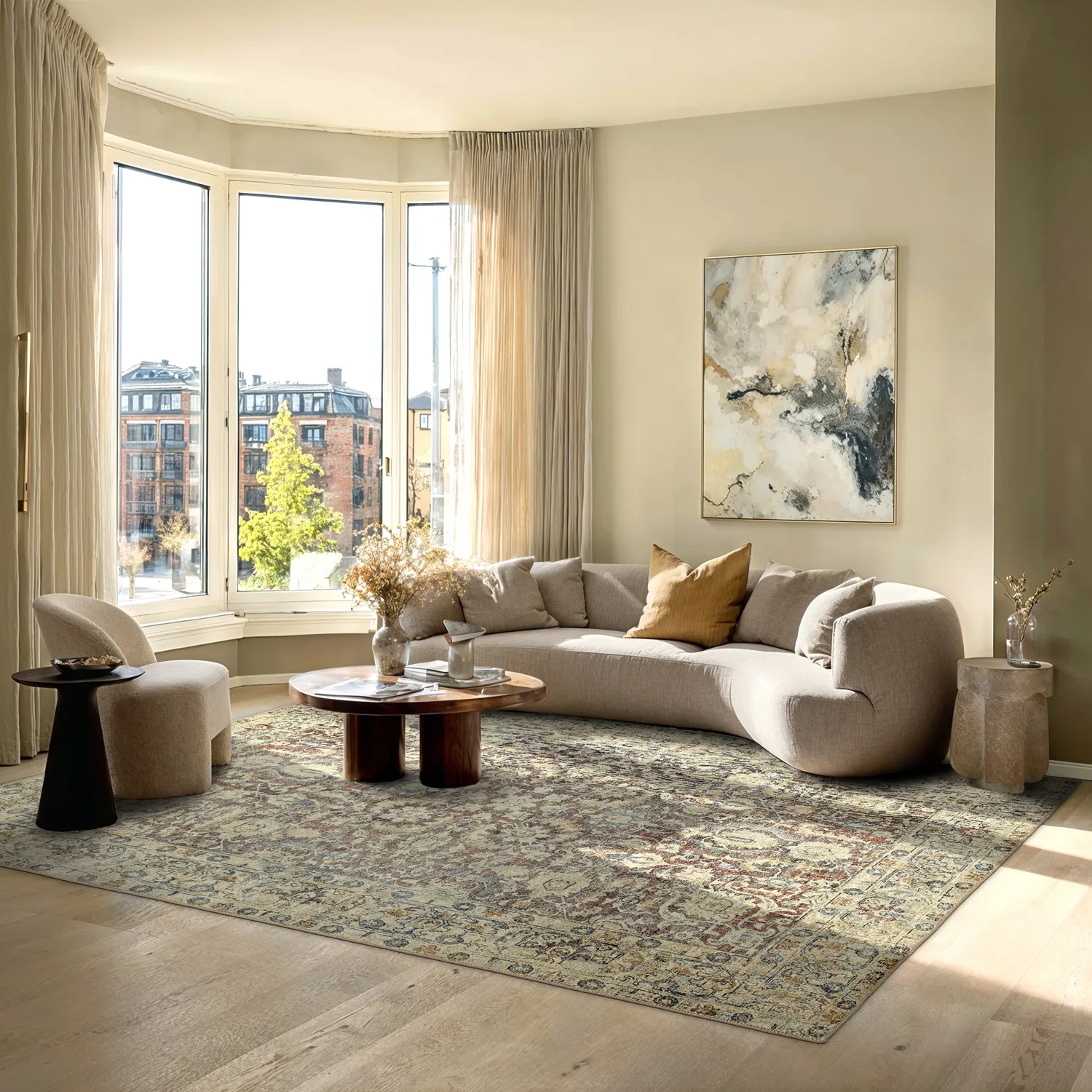 Tapis tissé à plat - Delvar (beige)