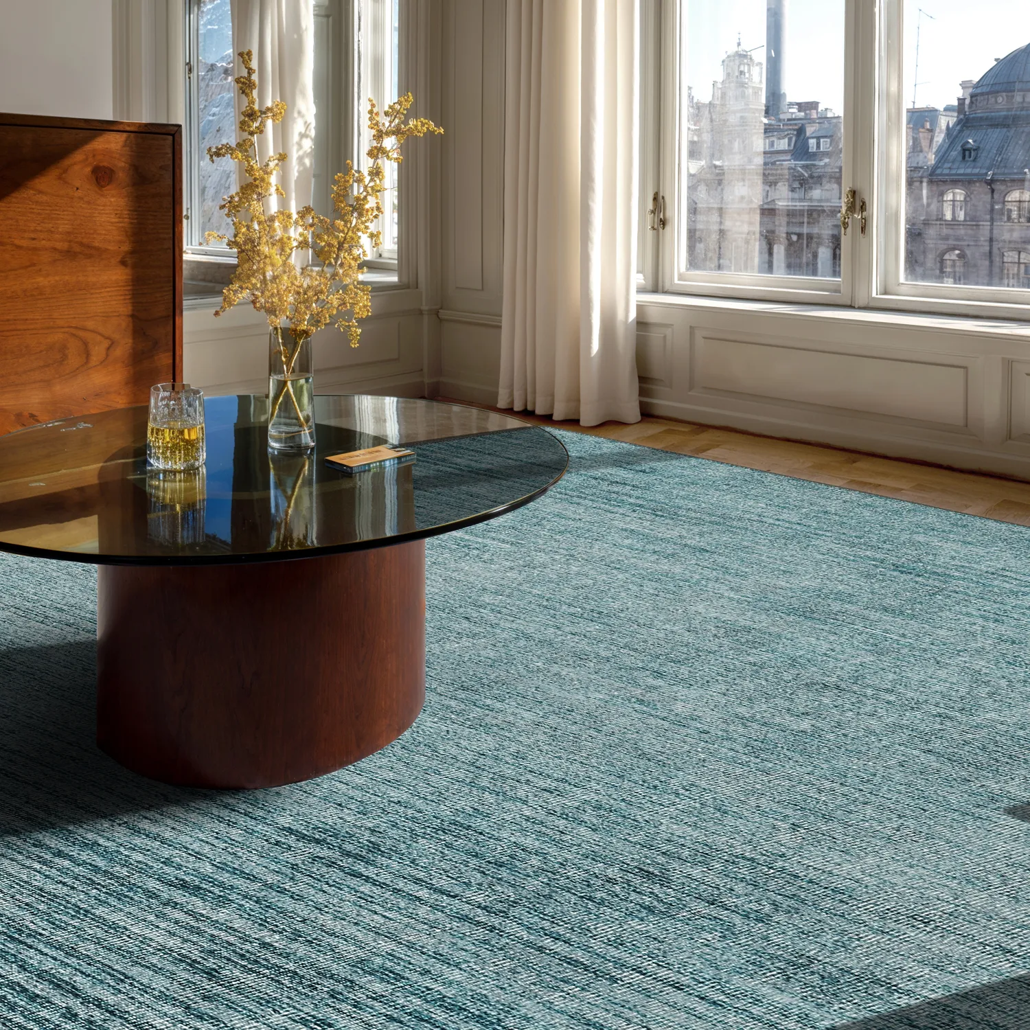Tapis tissé à plat - Elarion (bleu)
