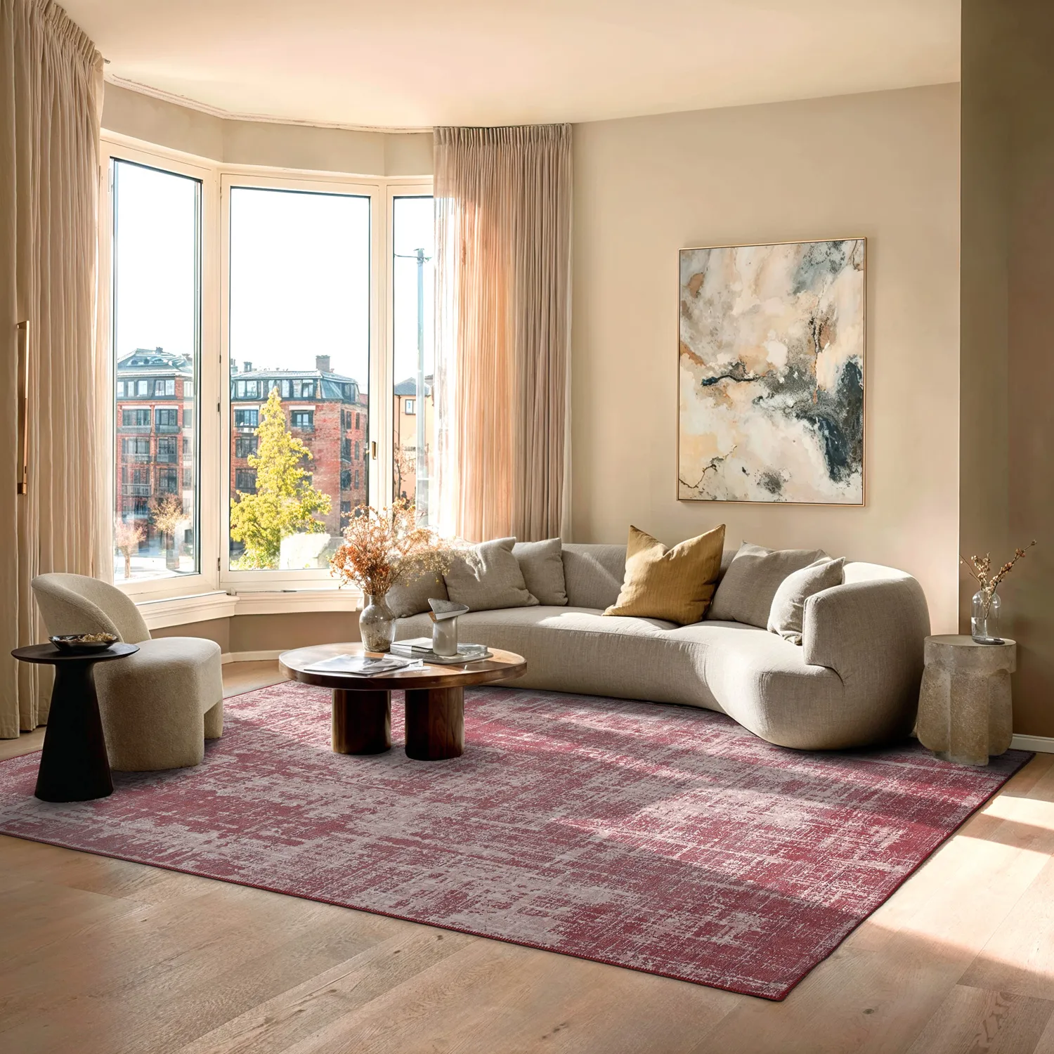 Tapis tissé à plat - Elira (rouge)