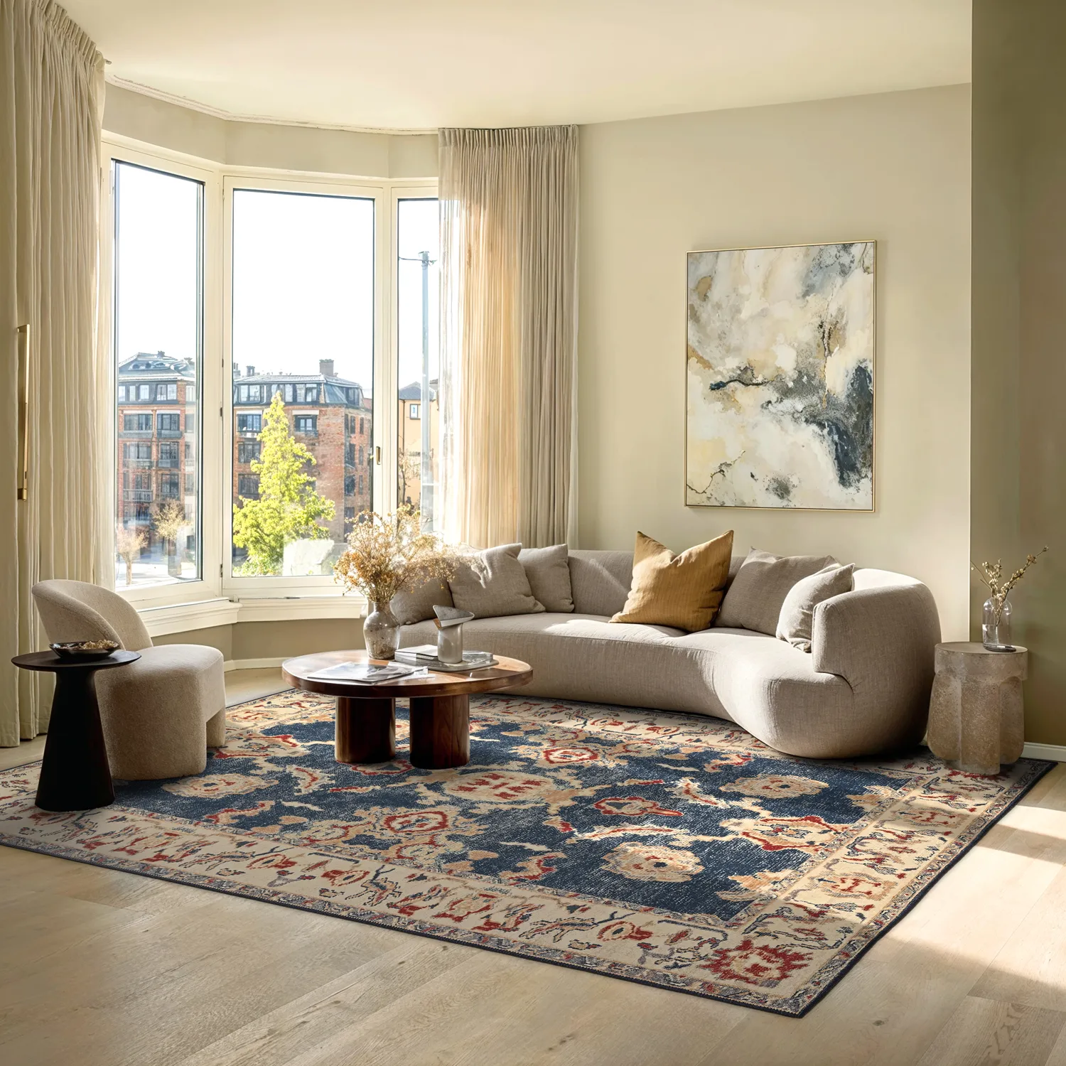 Tapis tissé à plat - Fadarin (bleu)