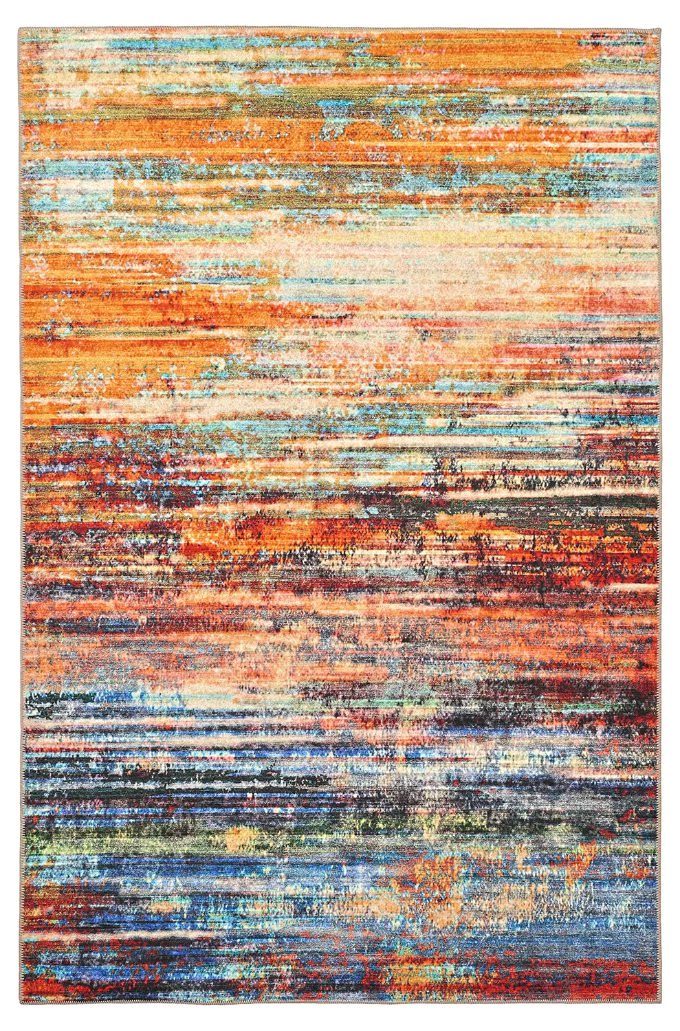 Tapis tissé à plat - Kazea (orange/multicolore)