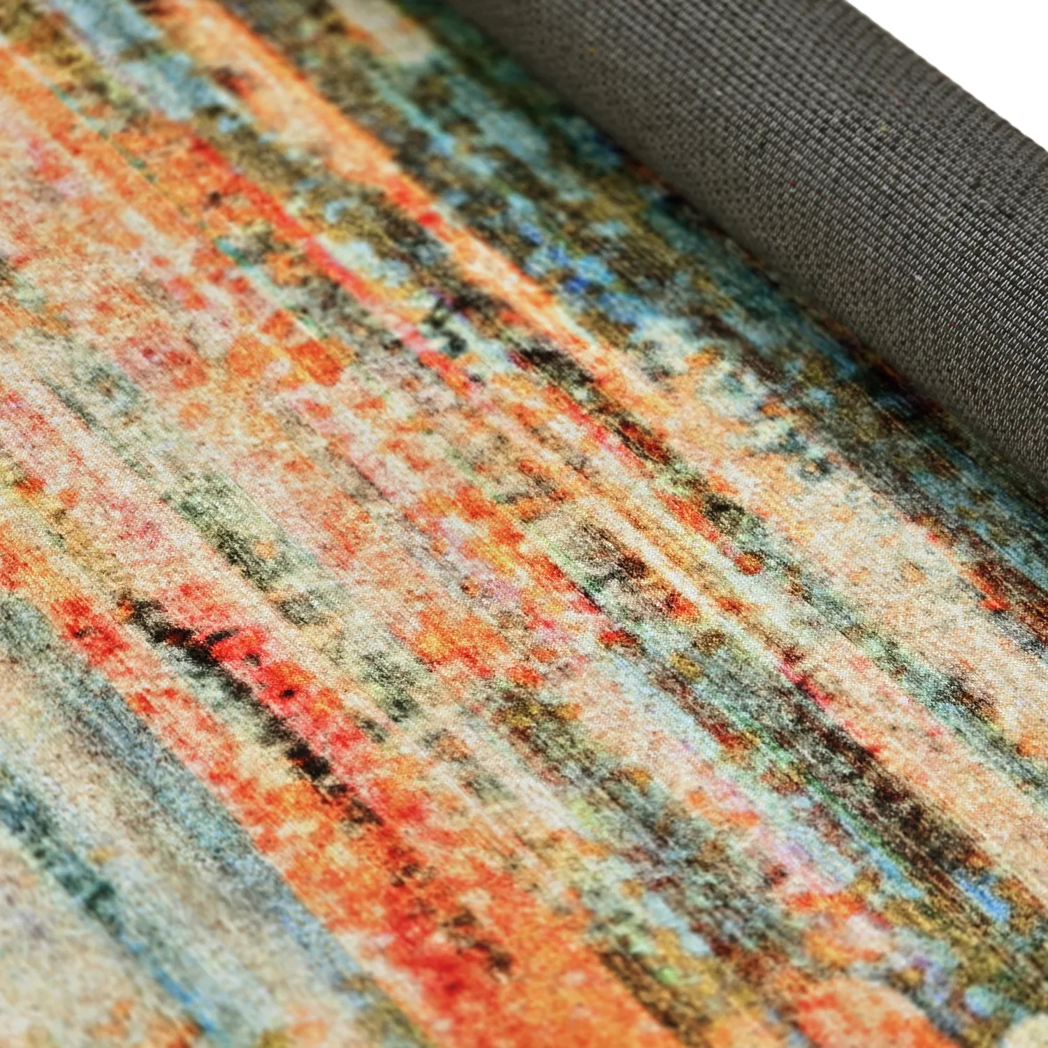 Tapis tissé à plat - Kazea (orange/multicolore)