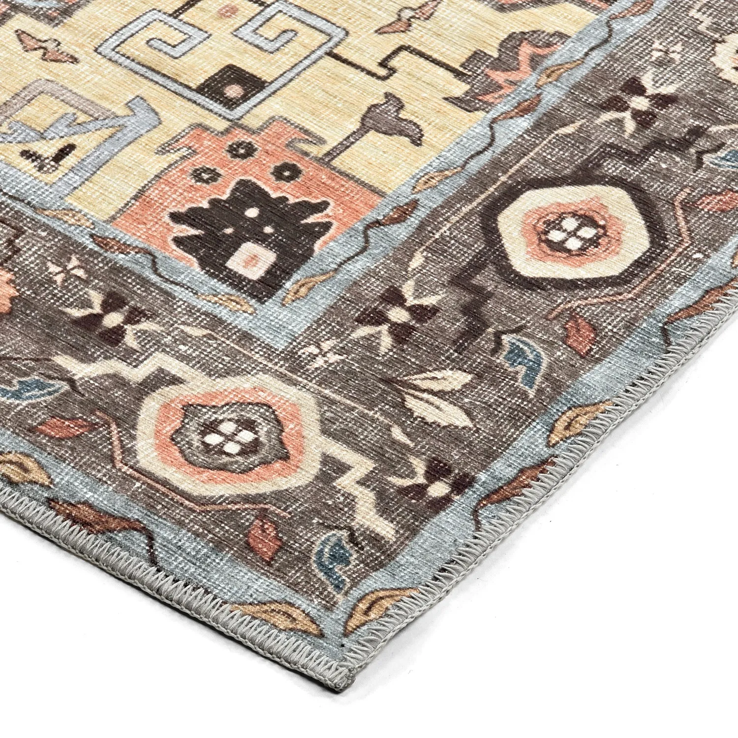 Tapis tissé à plat - Kordava (gris/rouge)
