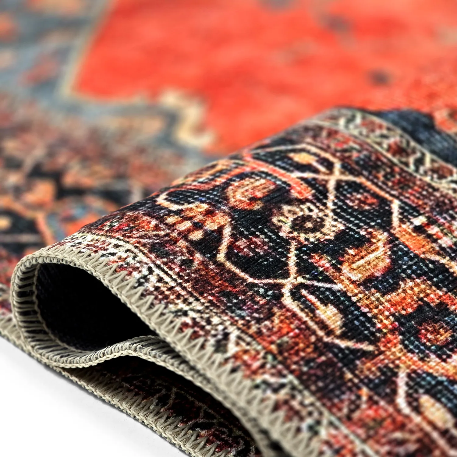 Tapis tissé à plat - Mandalay (rouge)