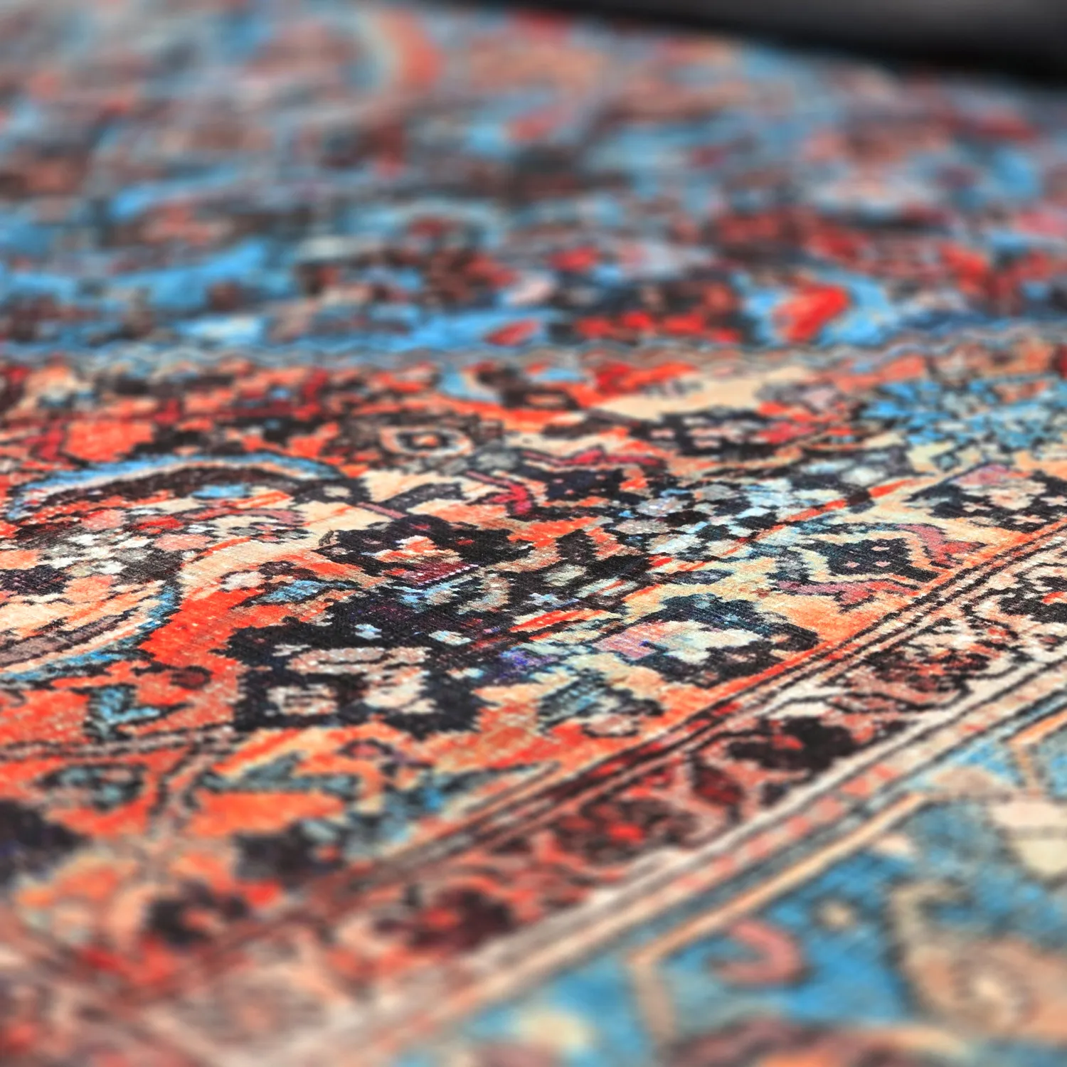 Tapis tissé à plat - Mardin (rouge/bleu)
