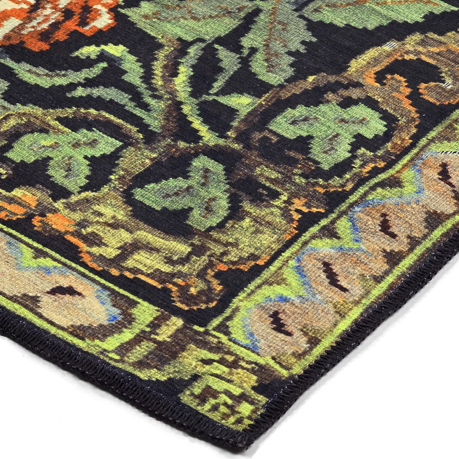 Tapis tissé à plat - Masarida (noir/multi)