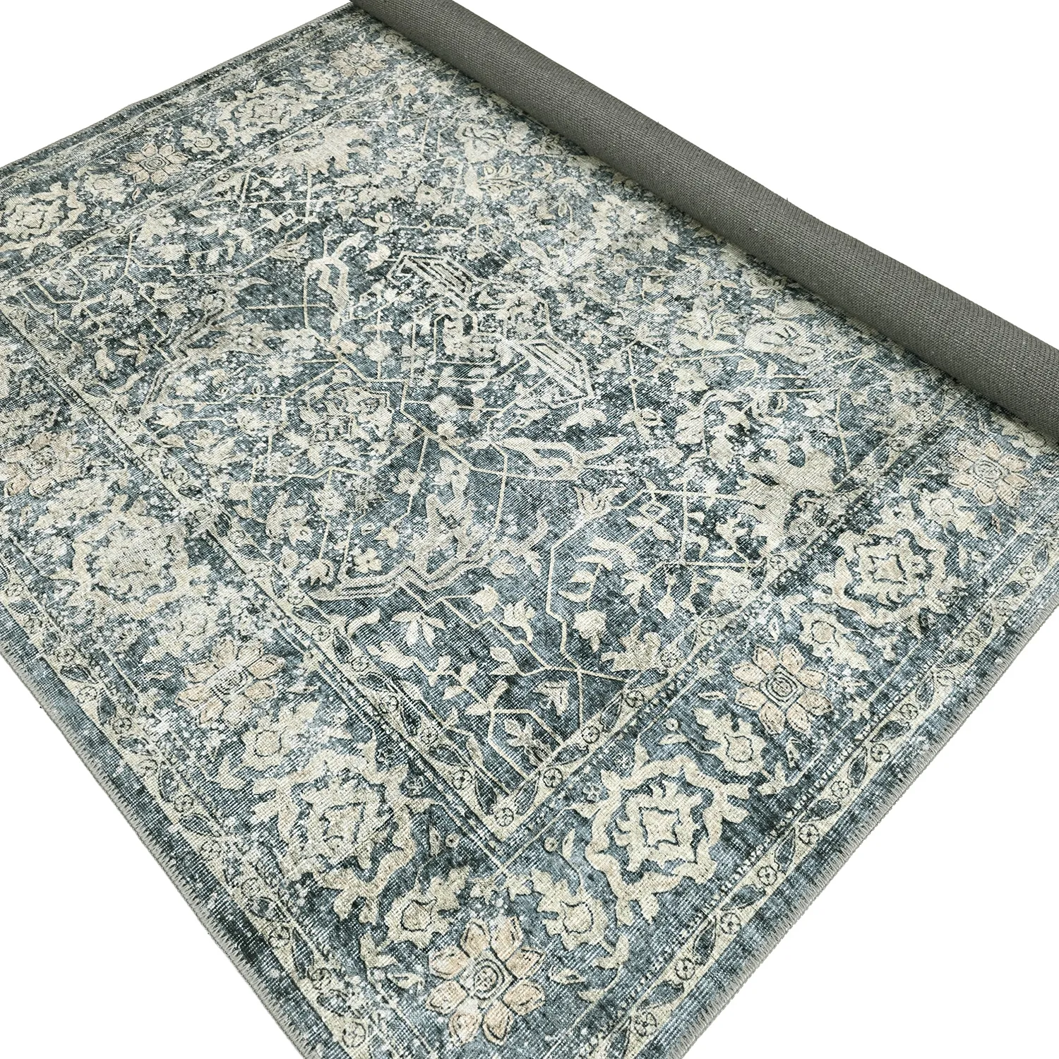 Tapis tissé à plat - Meralis (bleu)