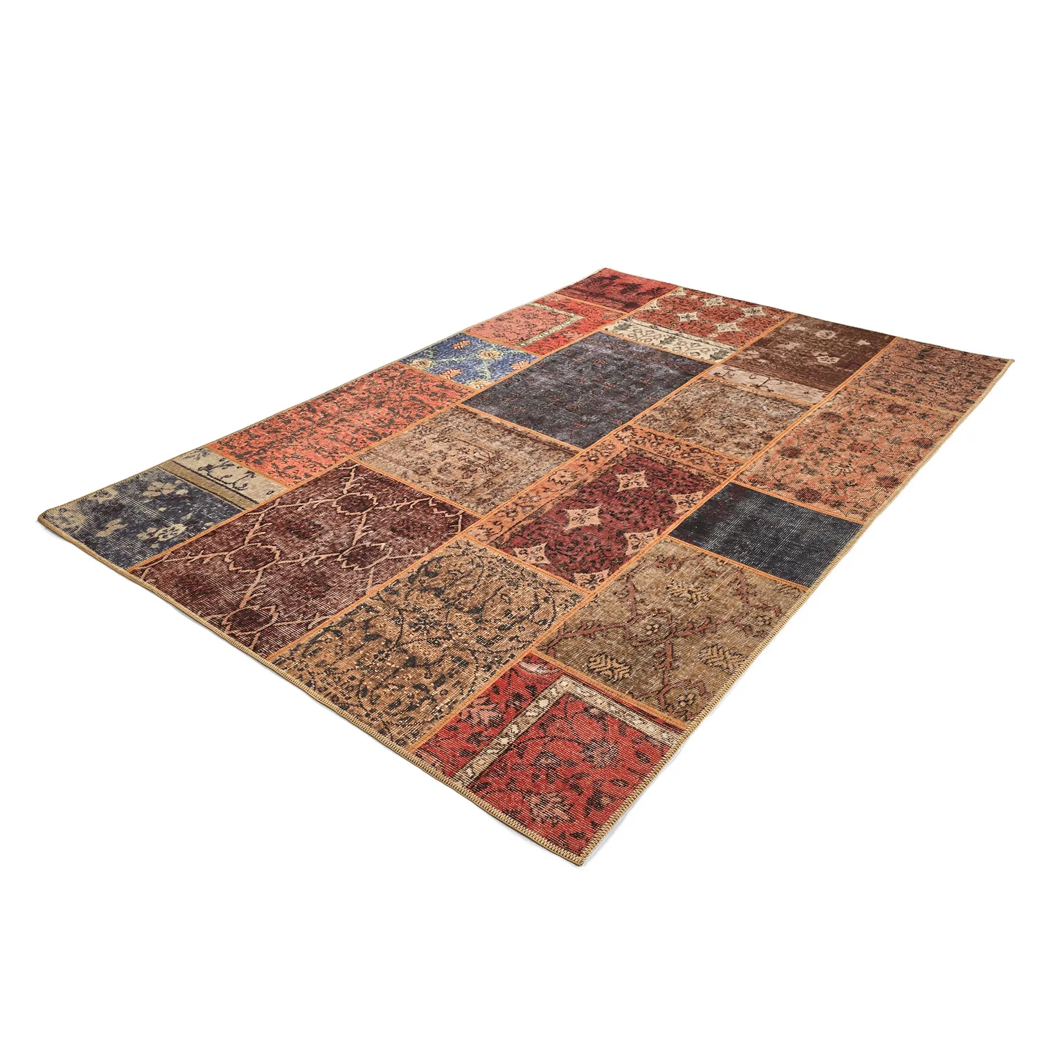 Tapis tissé à plat - Myrina (rouge/multicolore)