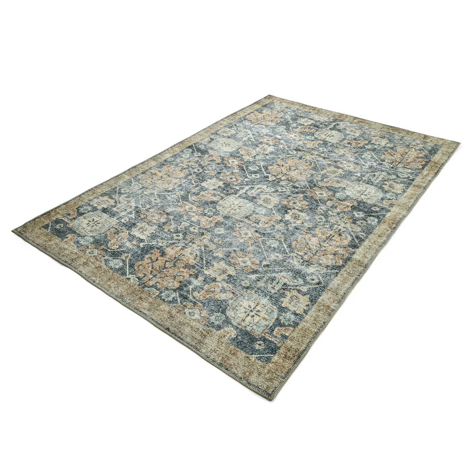 Tapis tissé à plat - Noura (bleu)
