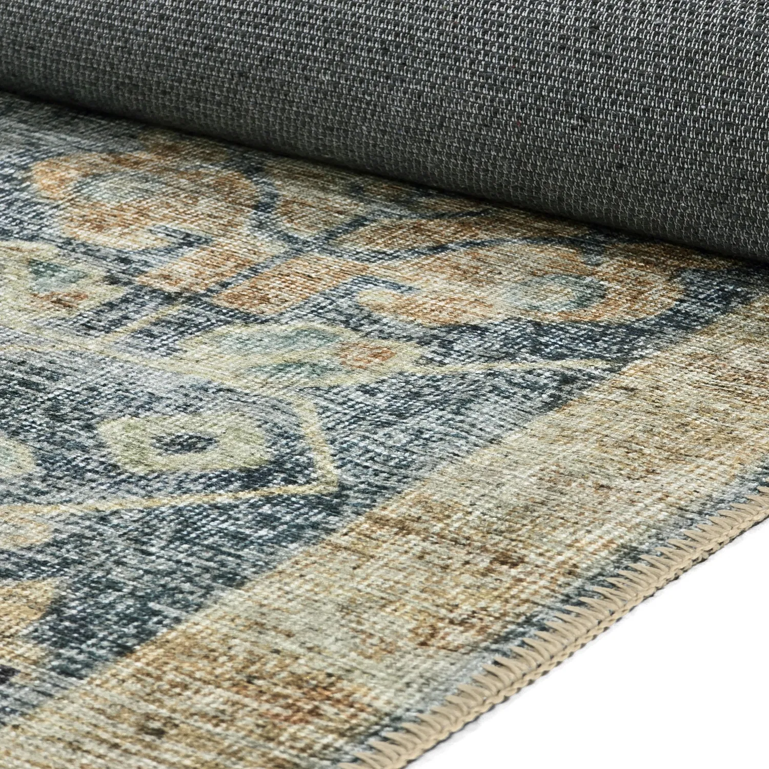 Tapis tissé à plat - Noura (bleu)