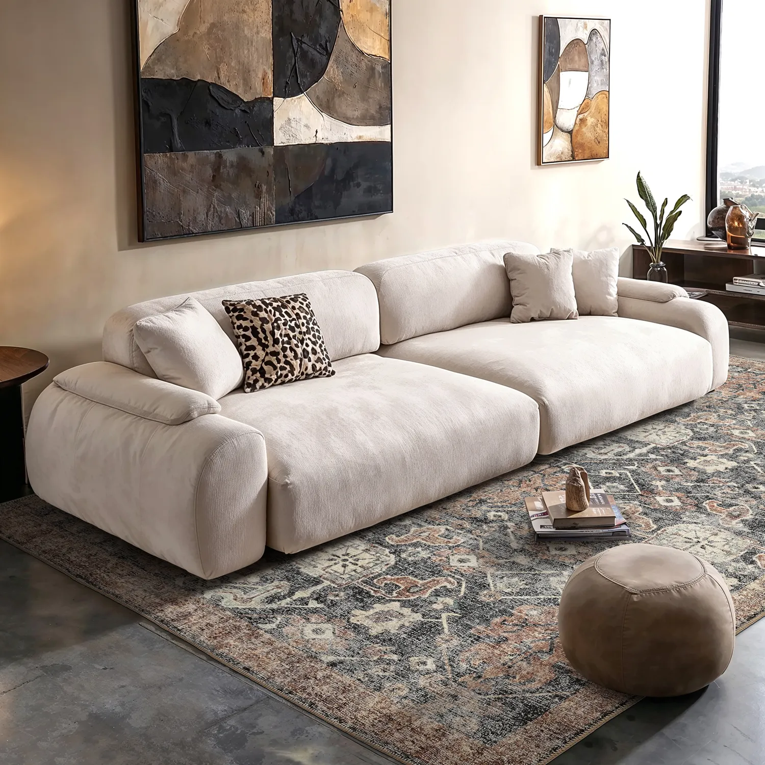 Tapis tissé à plat - Noura (bleu foncé)