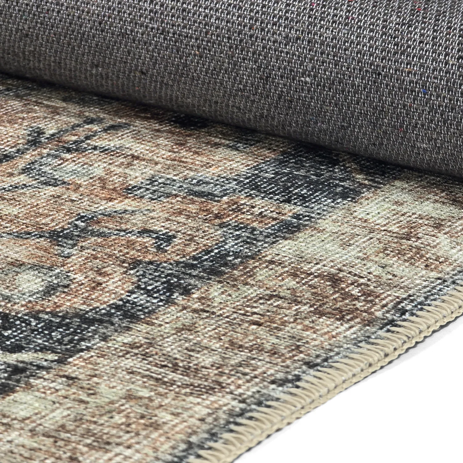 Tapis tissé à plat - Noura (bleu foncé)