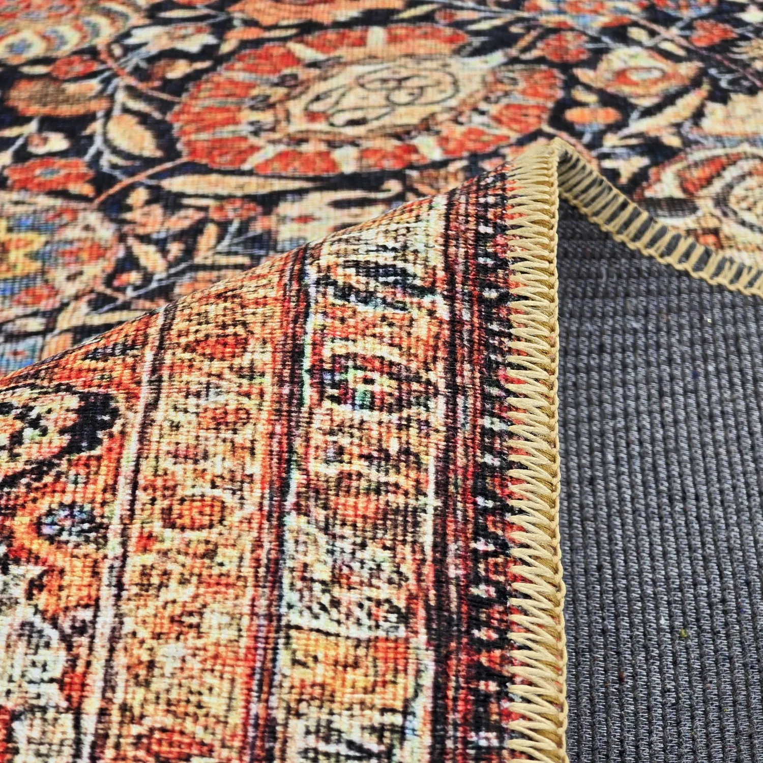 Tapis tissé à plat - Selamira (bleu/multicolore)
