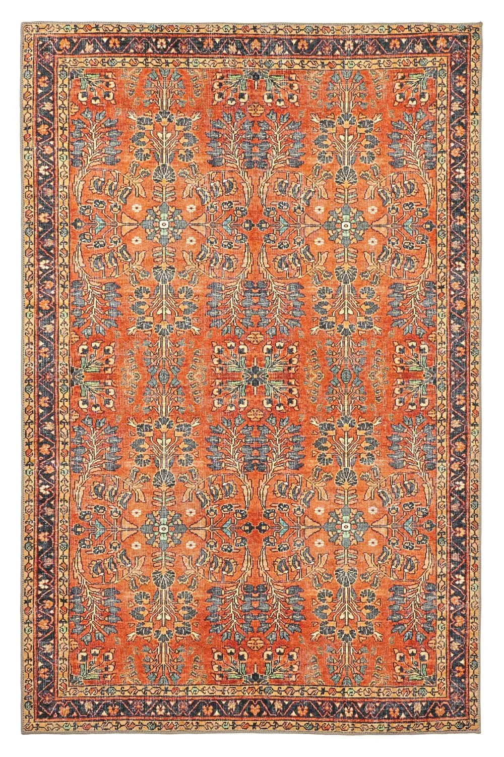 Tapis tissé à plat - Yasirah (orange)