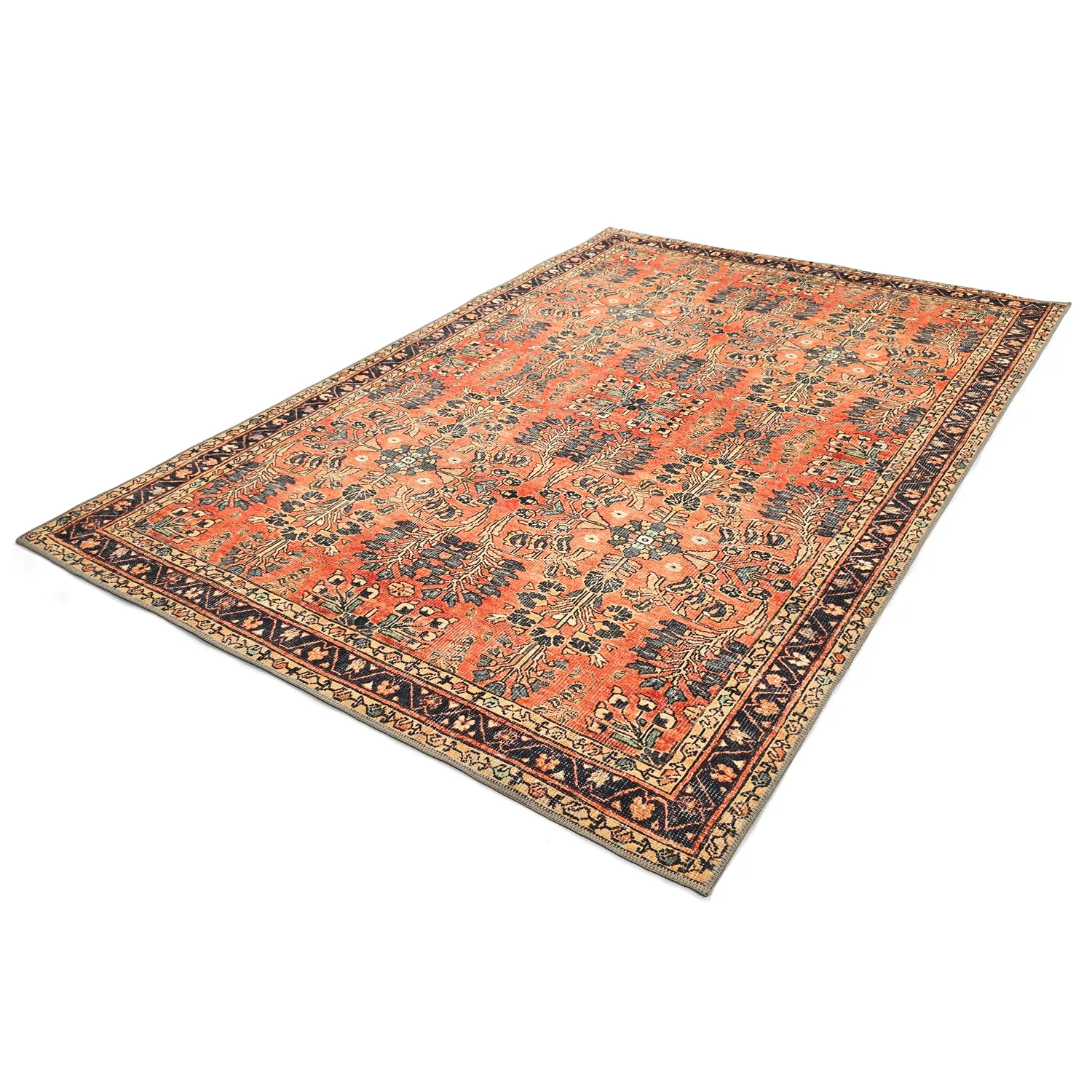 Tapis tissé à plat - Yasirah (orange)