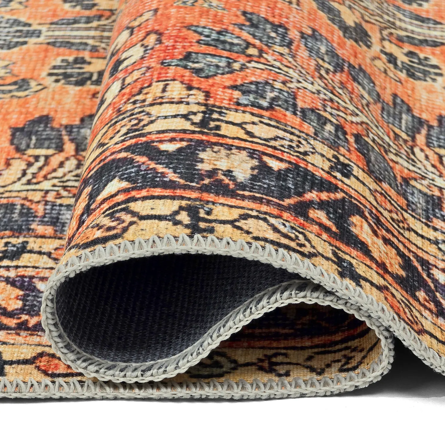 Tapis tissé à plat - Yasirah (orange)