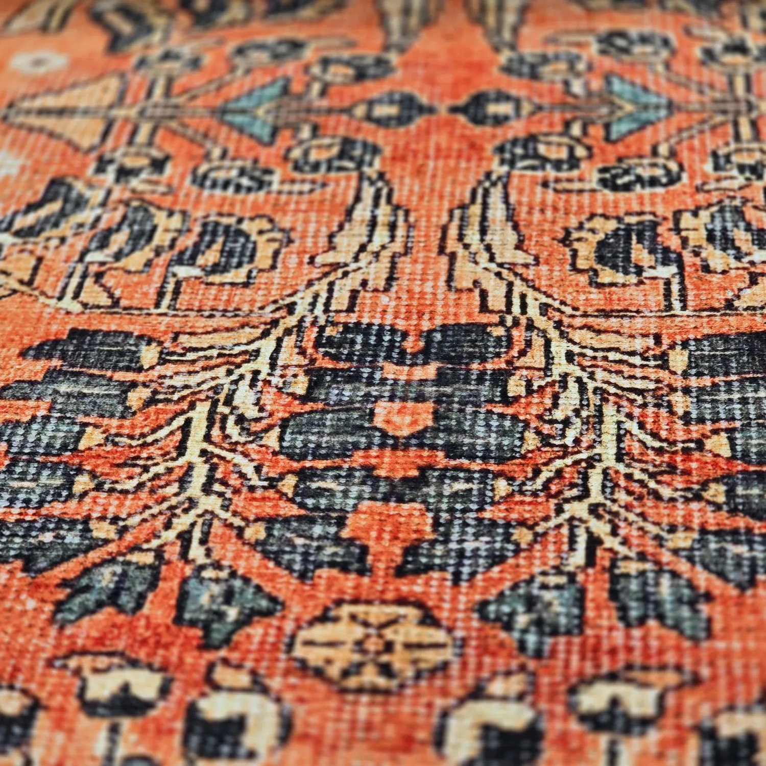 Tapis tissé à plat - Yasirah (orange)