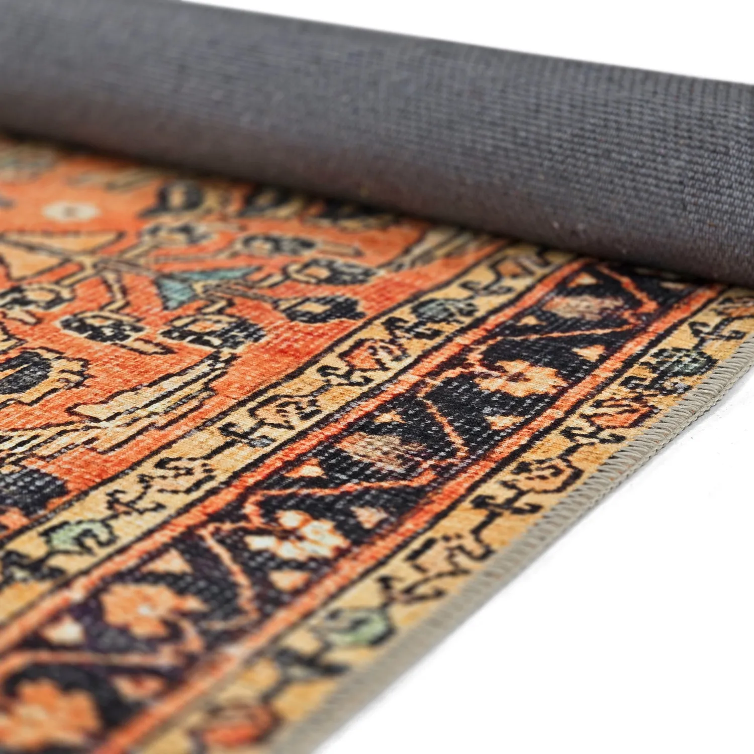 Tapis tissé à plat - Yasirah (orange)