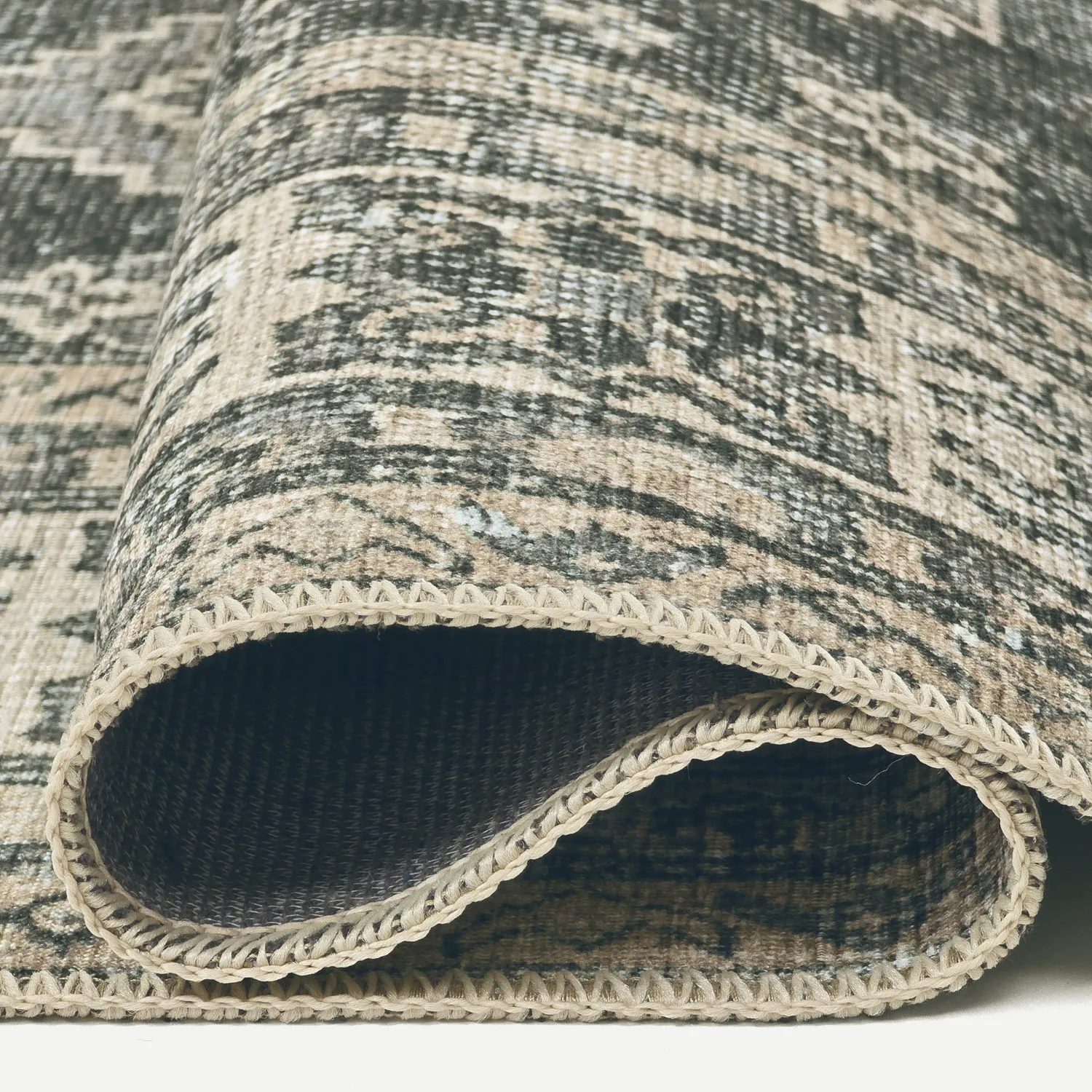 Tapis tissé à plat - Zuleina (vert)