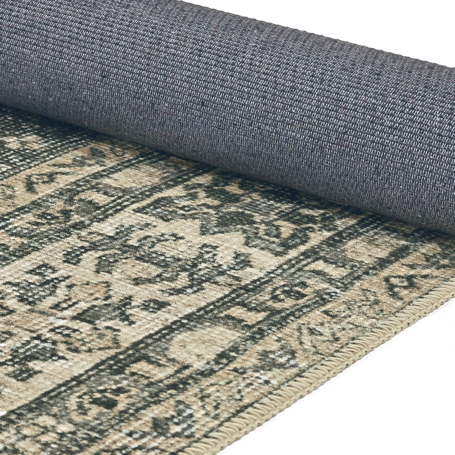 Tapis tissé à plat - Zuleina (vert)