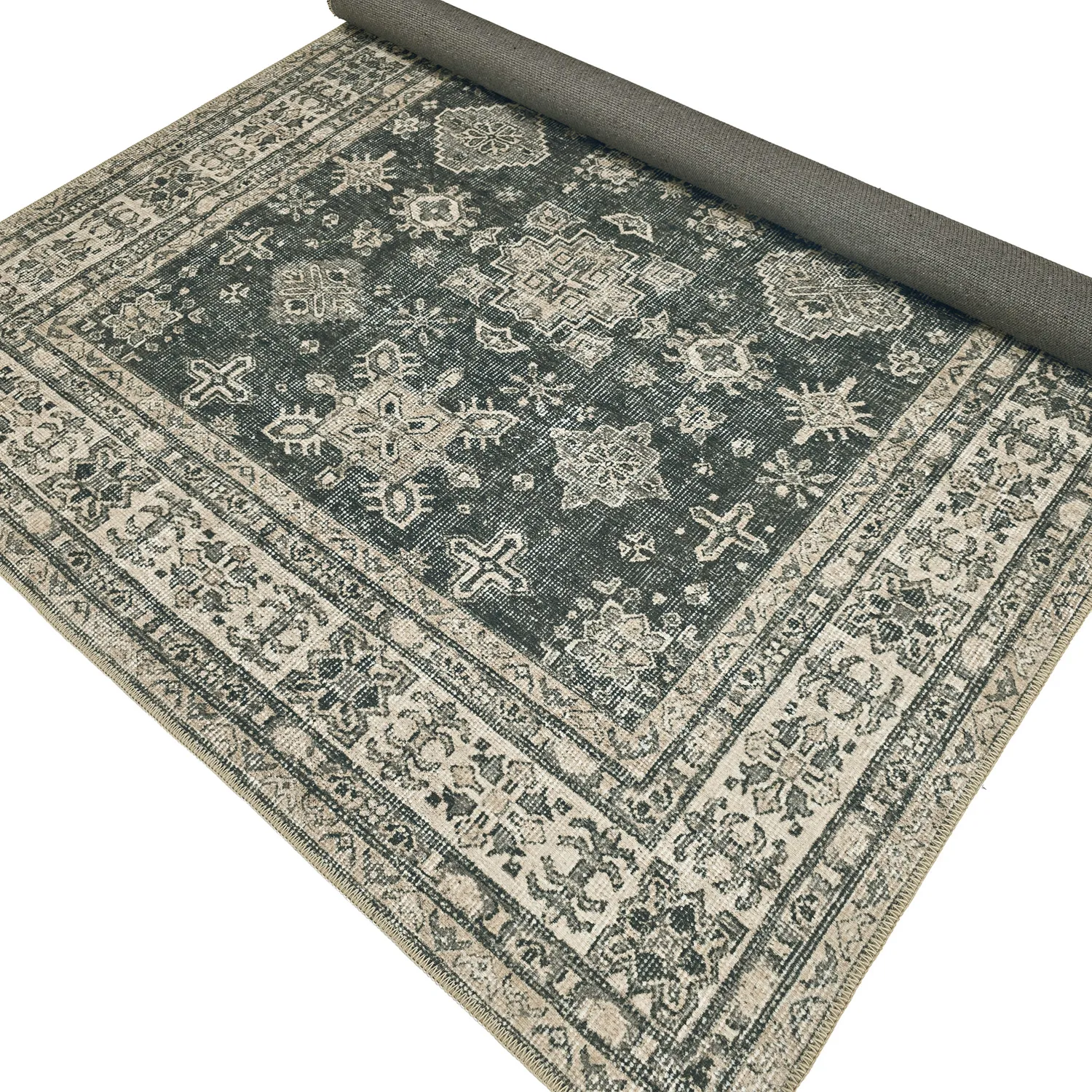 Tapis tissé à plat - Zuleina (vert)