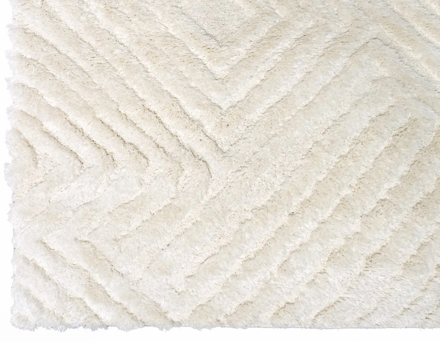 Tapis à poils longs - Monti (blanc cassé)