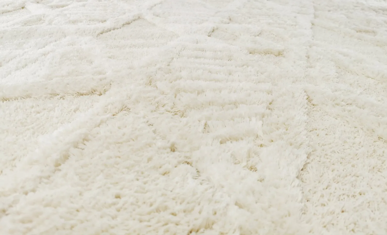 Tapis à poils longs - Rostock (blanc cassé)
