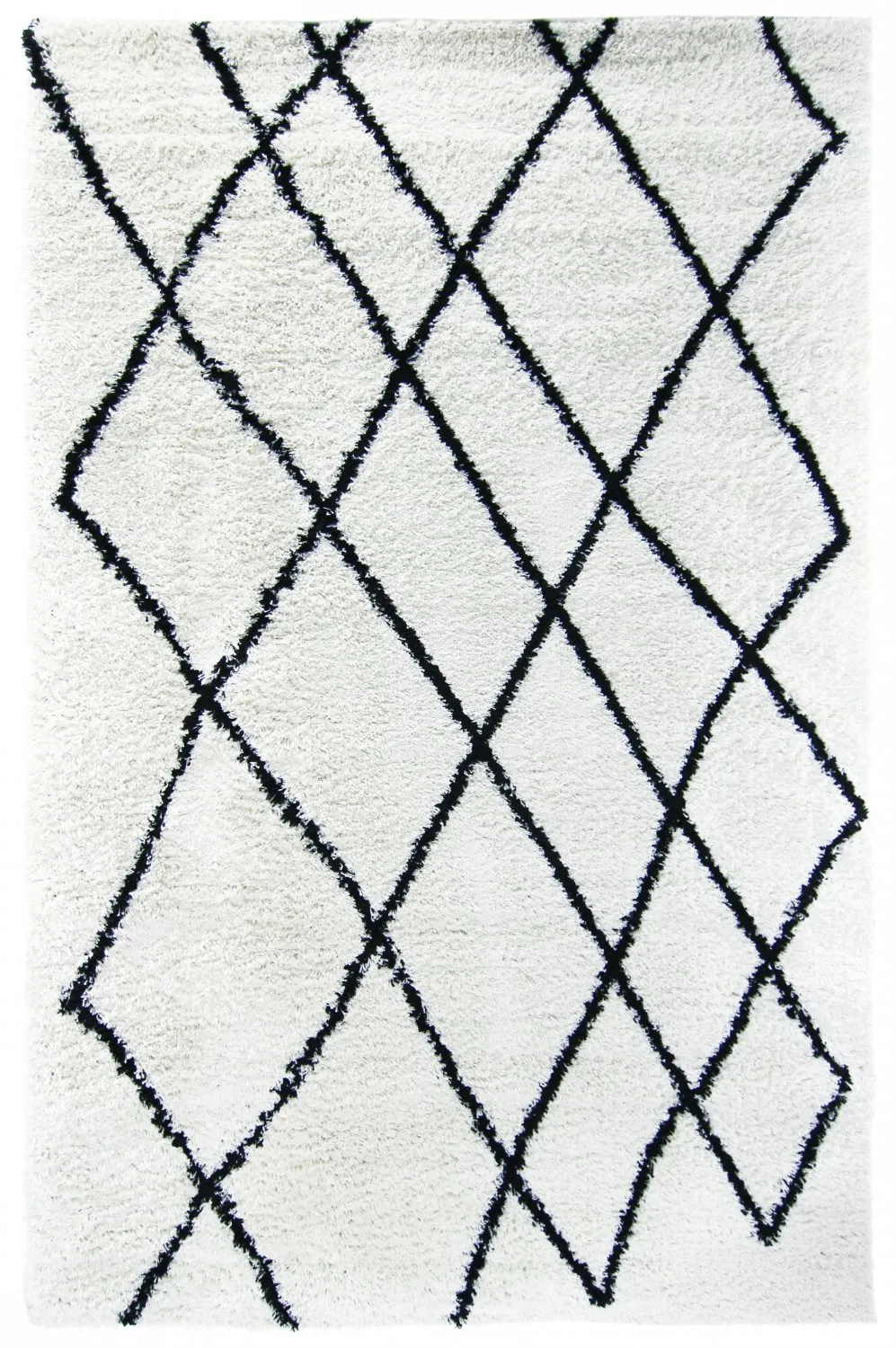 Tapis à poils longs - Tavola (noir/blanc)