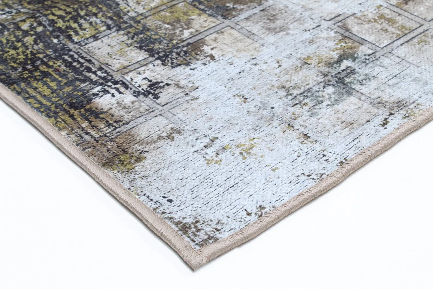 Tapis Wilton - Fleurs (noir/marron/blanc)