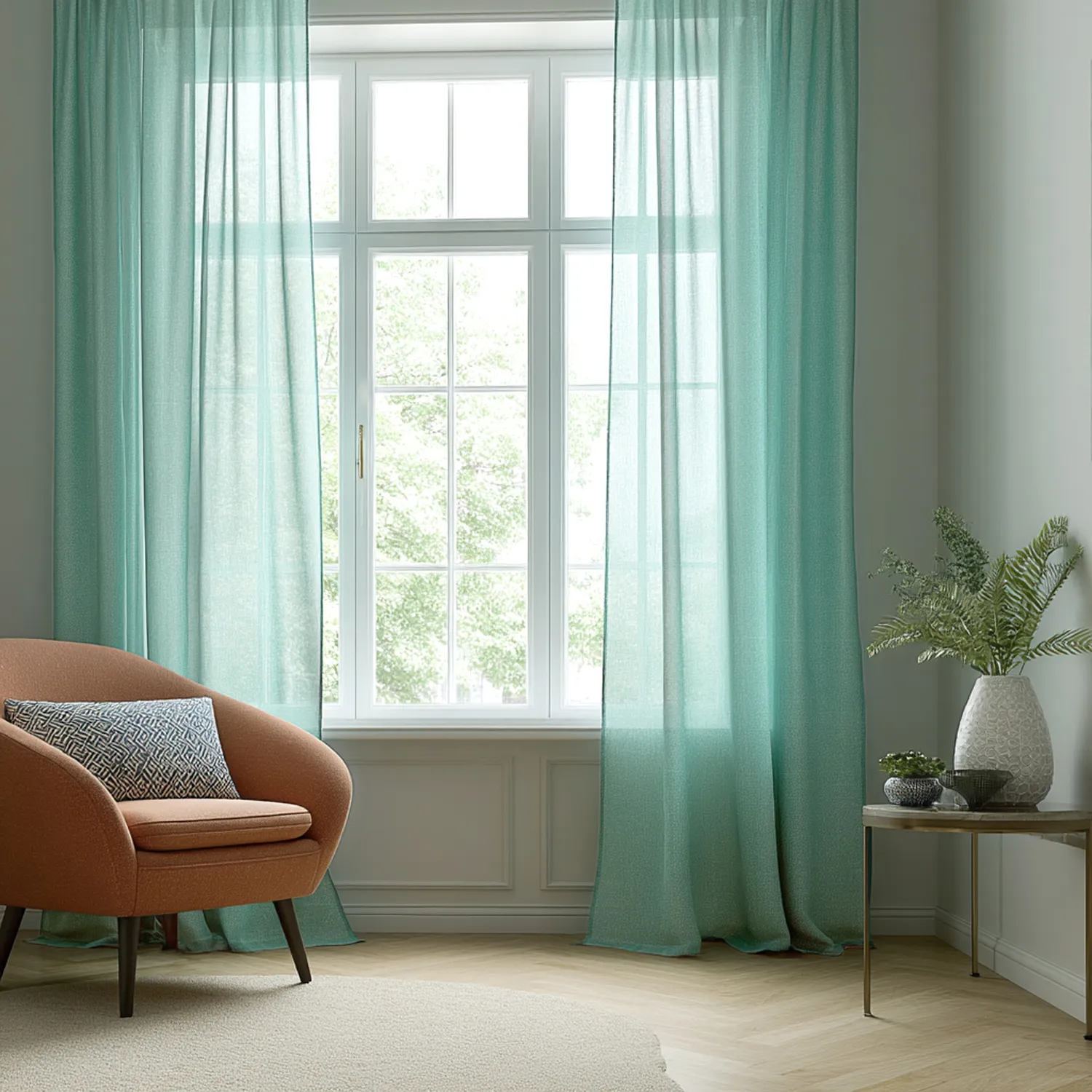 Rideaux - Rideau en lin Cosmina (vert menthe)