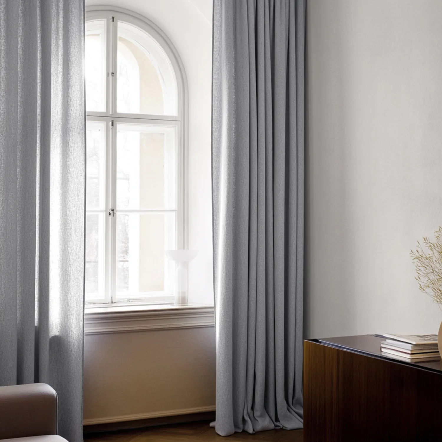 Rideaux - Rideau en lin Melania (gris clair)