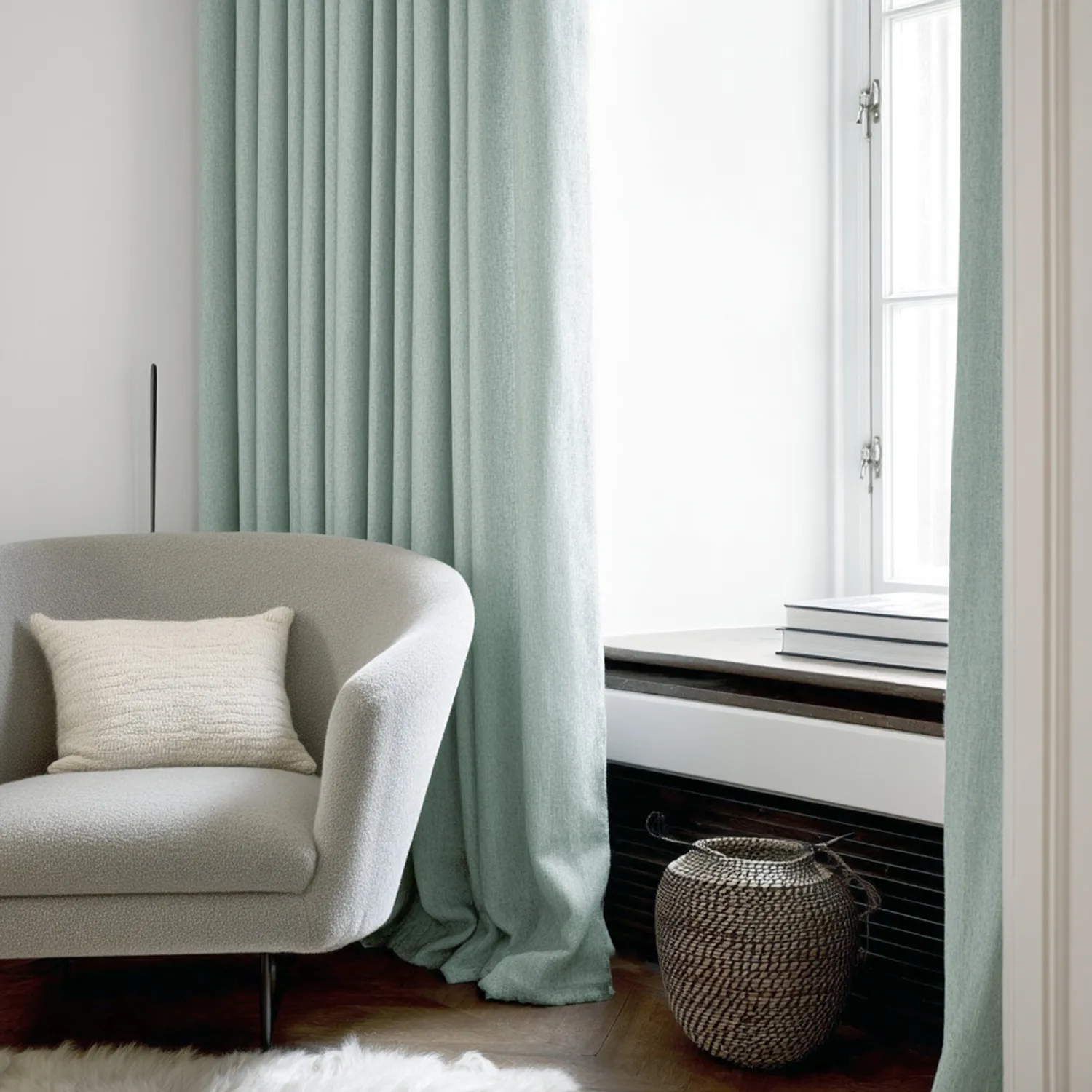 Rideaux - Rideau en lin Melania (turquoise clair)