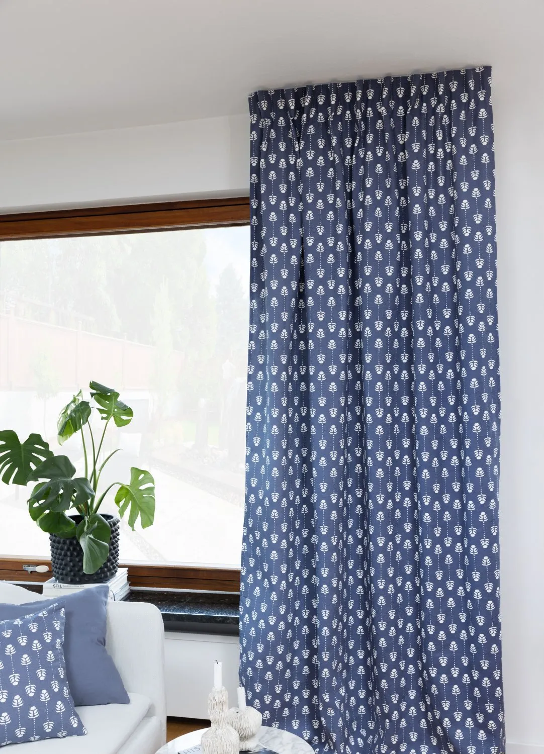 Rideaux - Rideau en coton Sari (bleu)