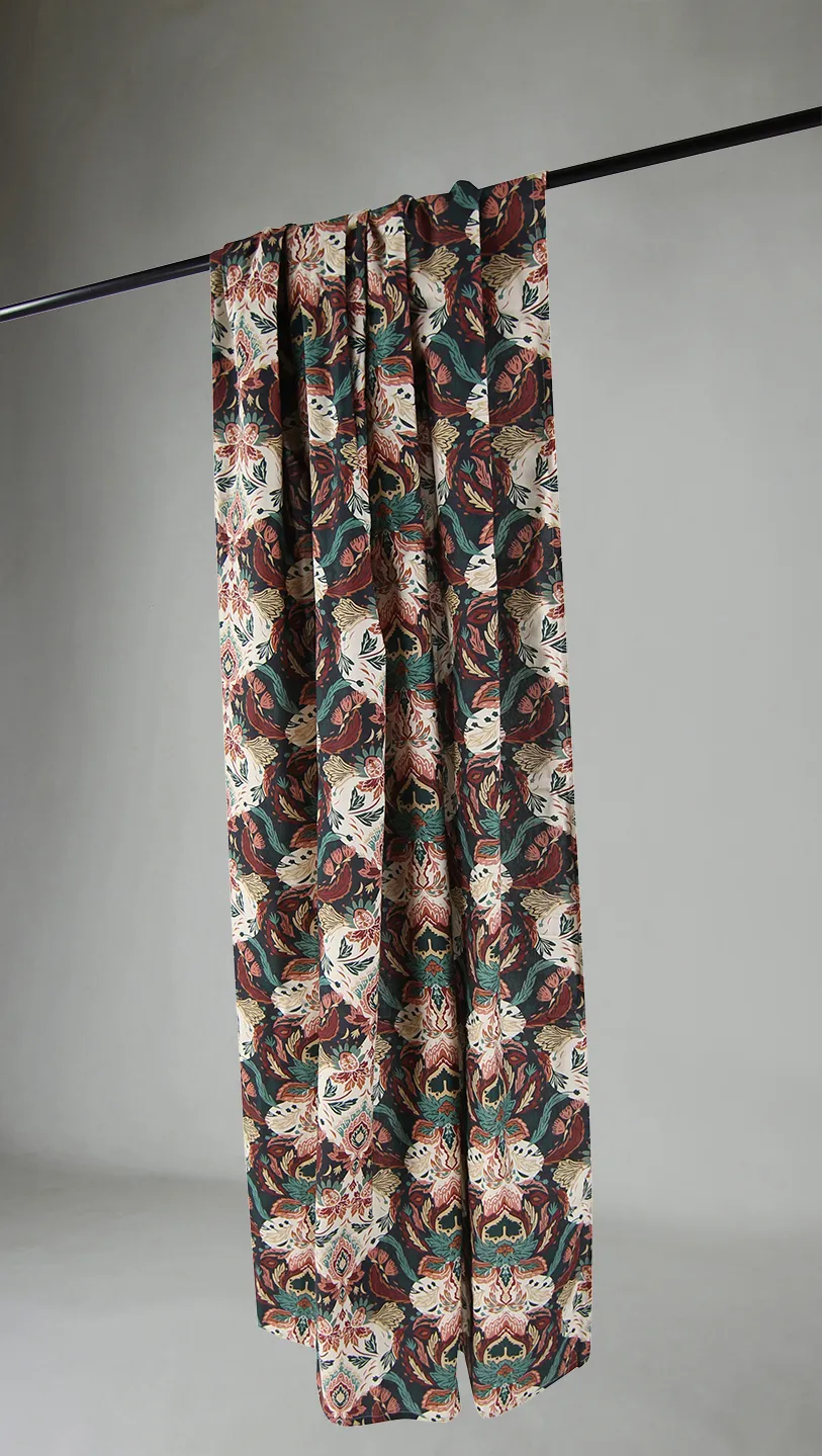 Rideaux - Rideau en coton Paula (bleu/multicolore)