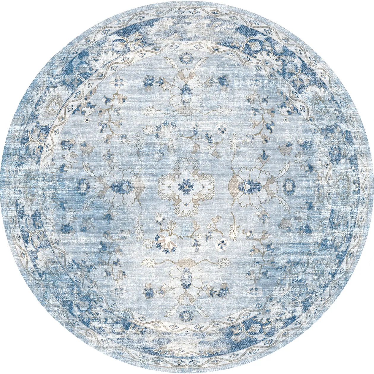 Tapis rond - Gombalia (bleu clair)