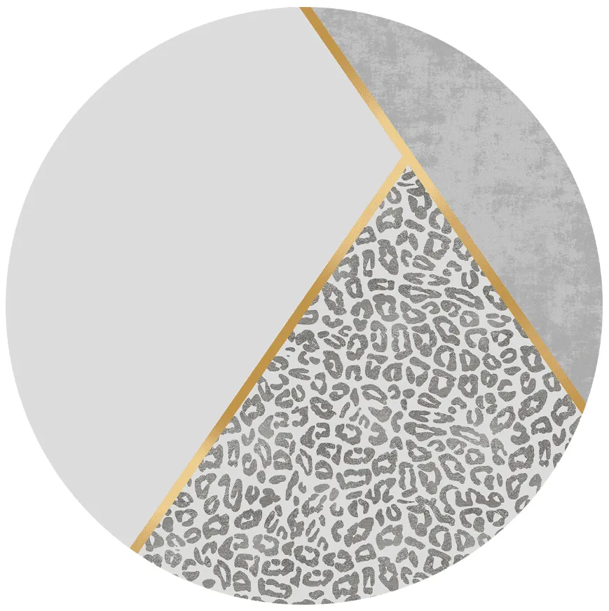 Tapis rond - Granada (gris/doré)