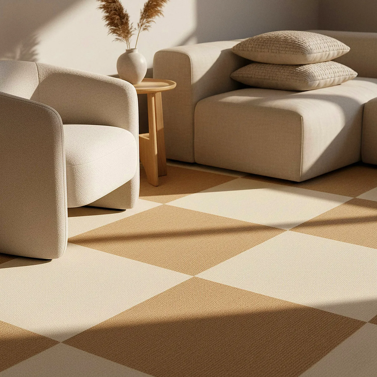 Moquette - Almeria Dalles textiles 24 unités (beige)
