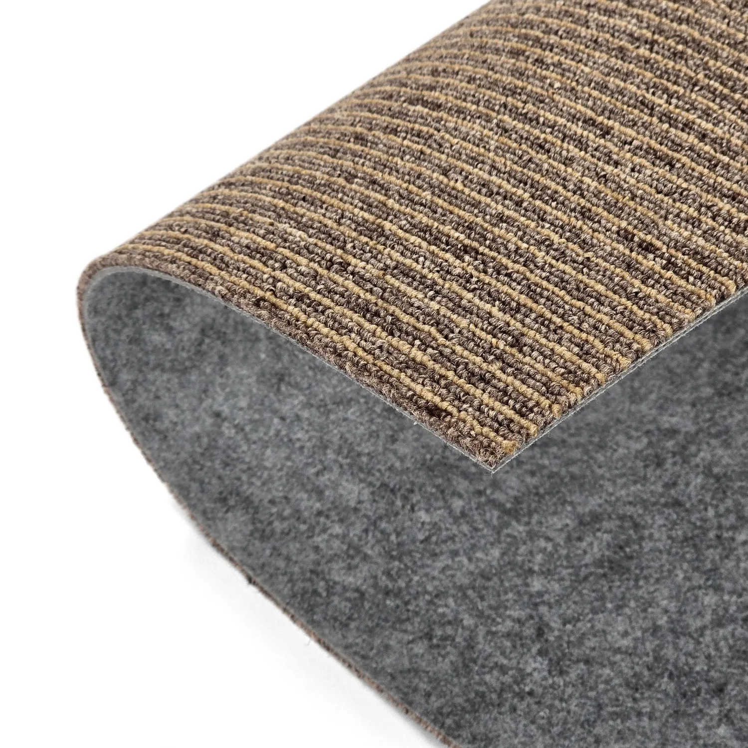Moquette - Almeria Dalles textiles 24 unités (marron à rayures)