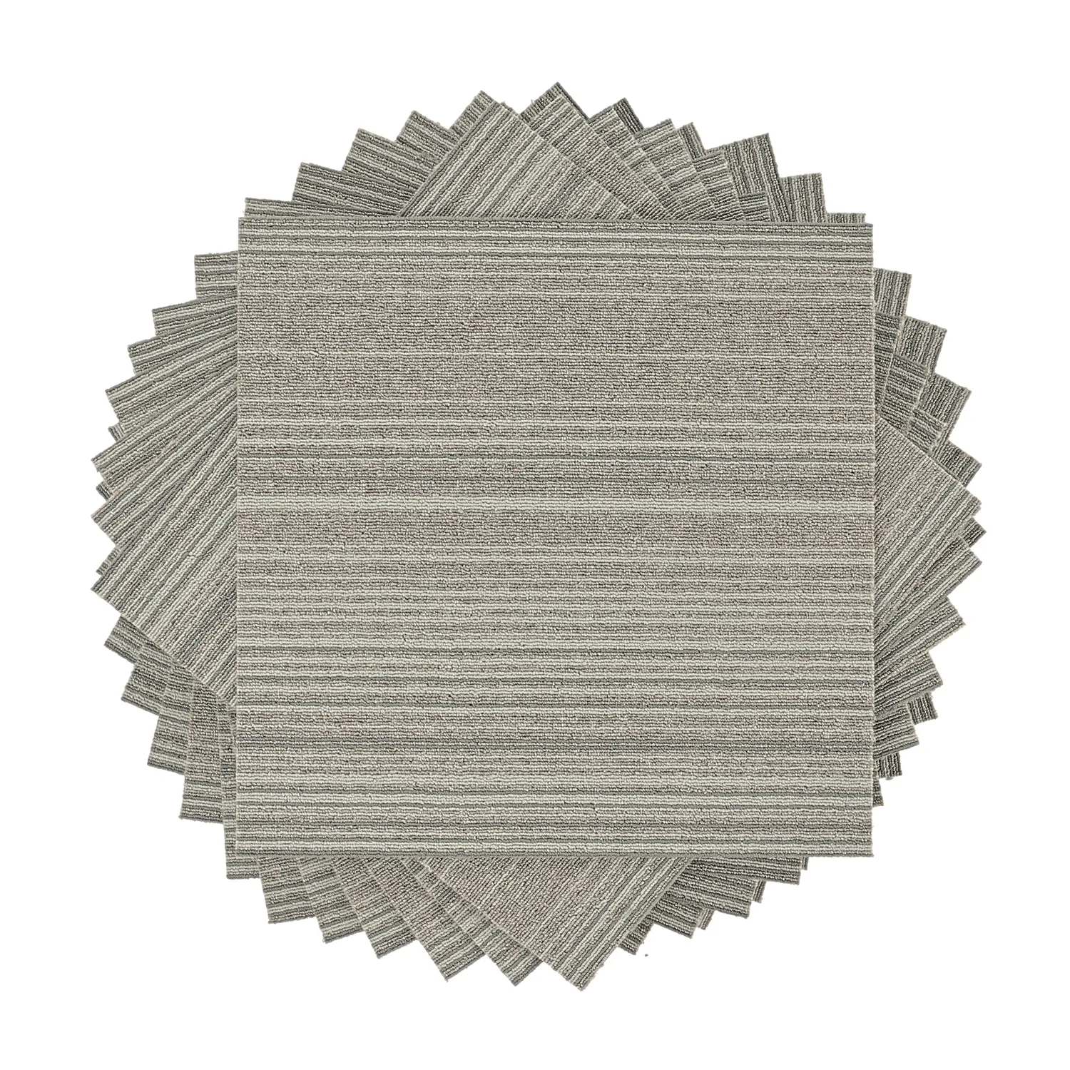 Moquette - Almeria Dalles textiles 24 unités (gris à rayures irrégulières)