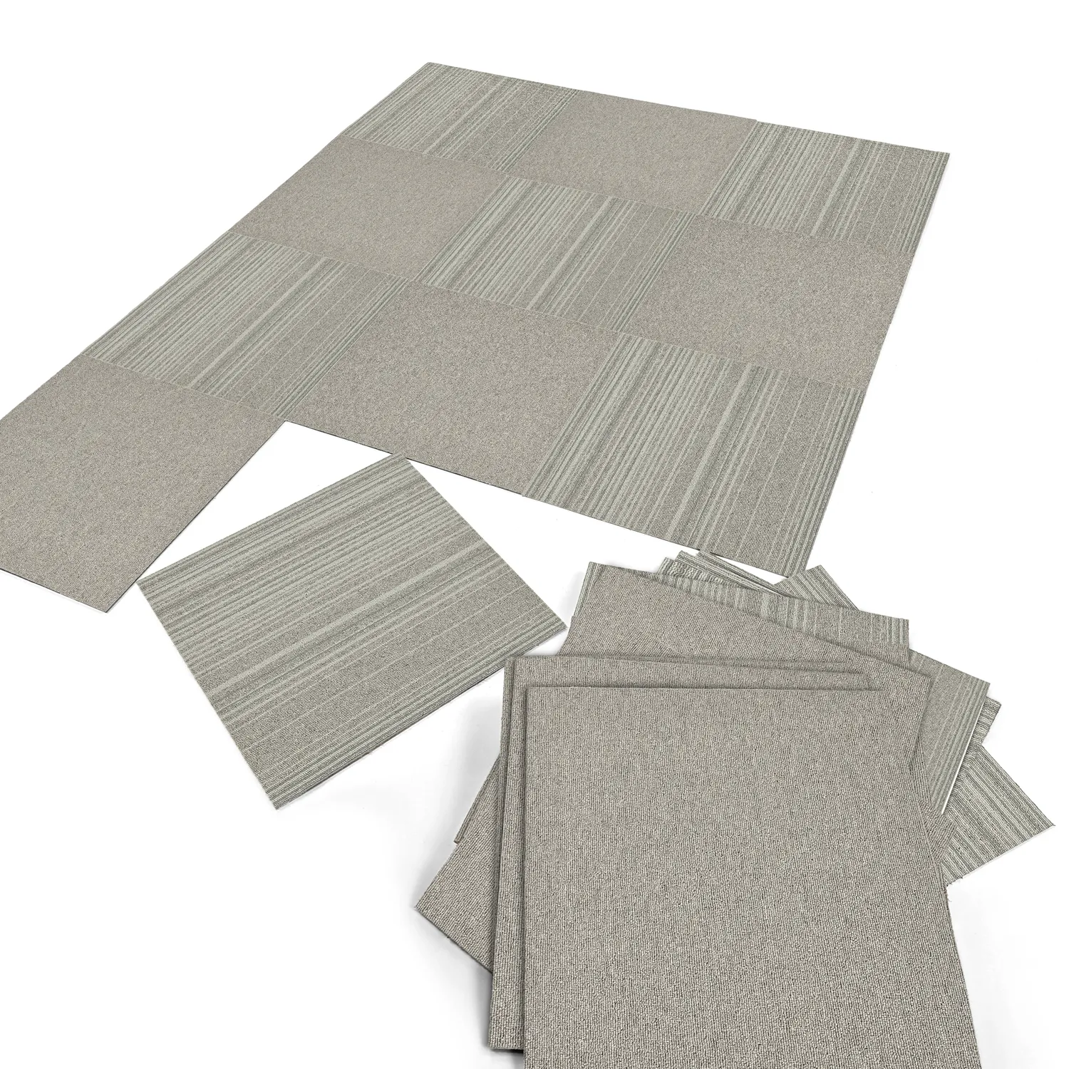 Moquette - Almeria Dalles textiles 24 unités (gris à rayures irrégulières)