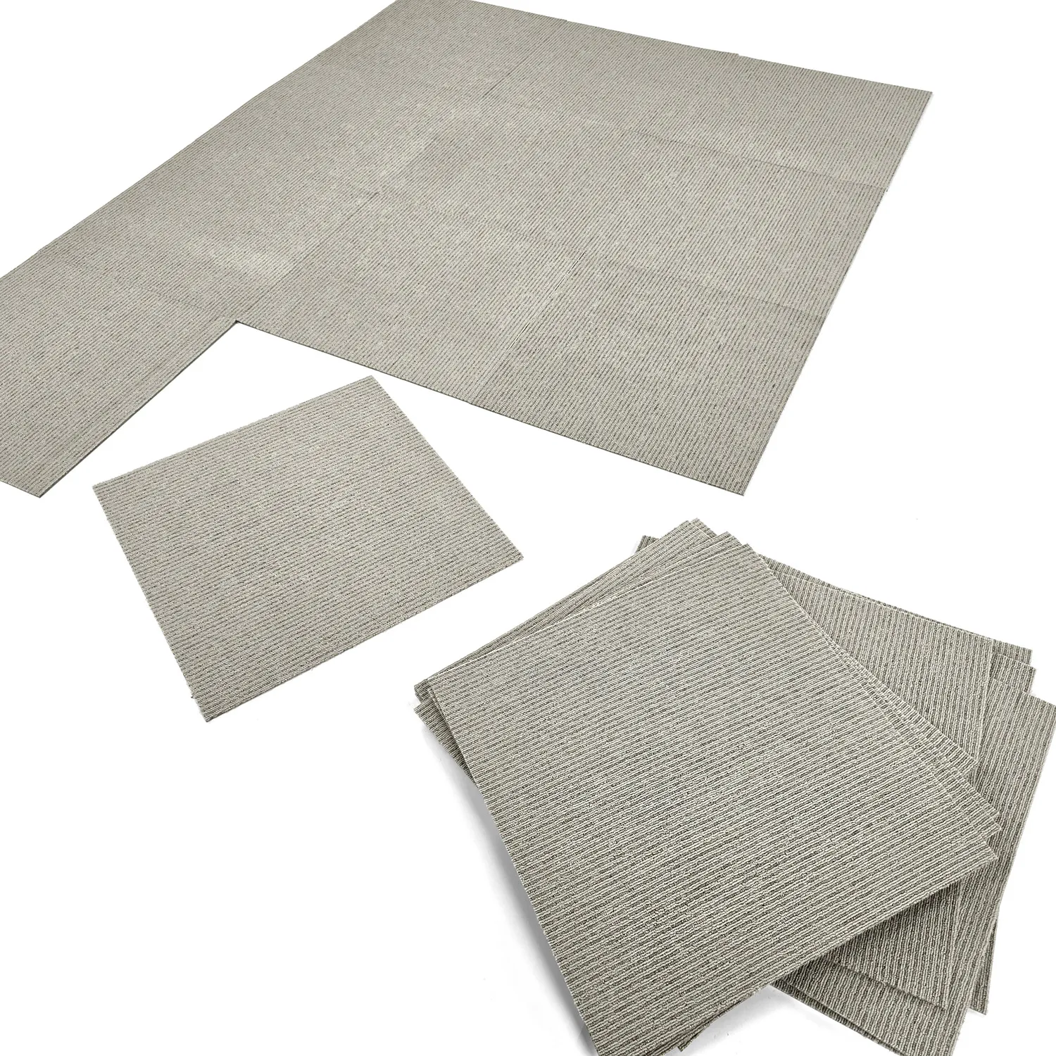 Moquette - Almeria Dalles textiles 24 unités (gris à rayures)
