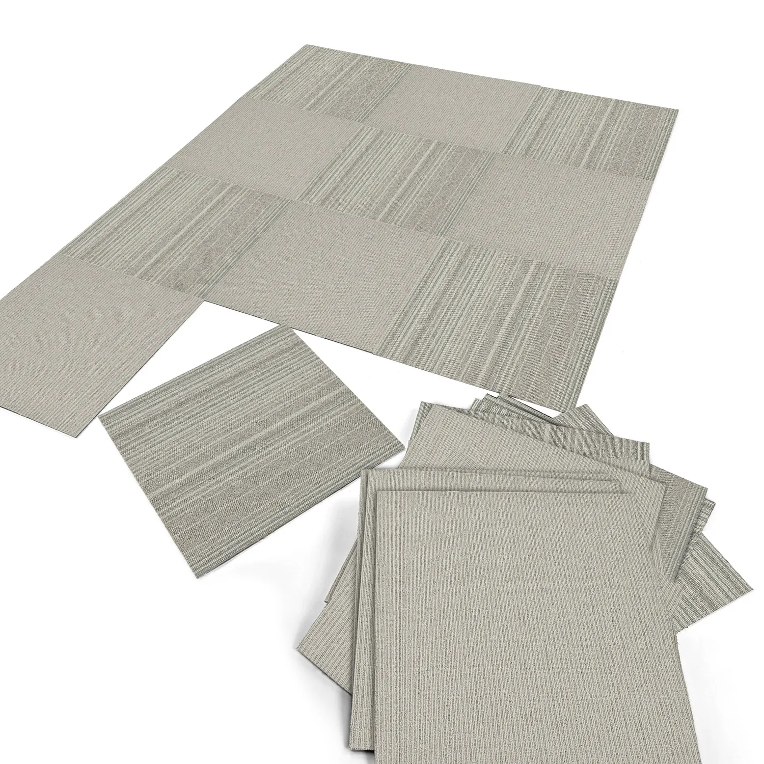 Moquette - Almeria Dalles textiles 24 unités (gris à rayures)